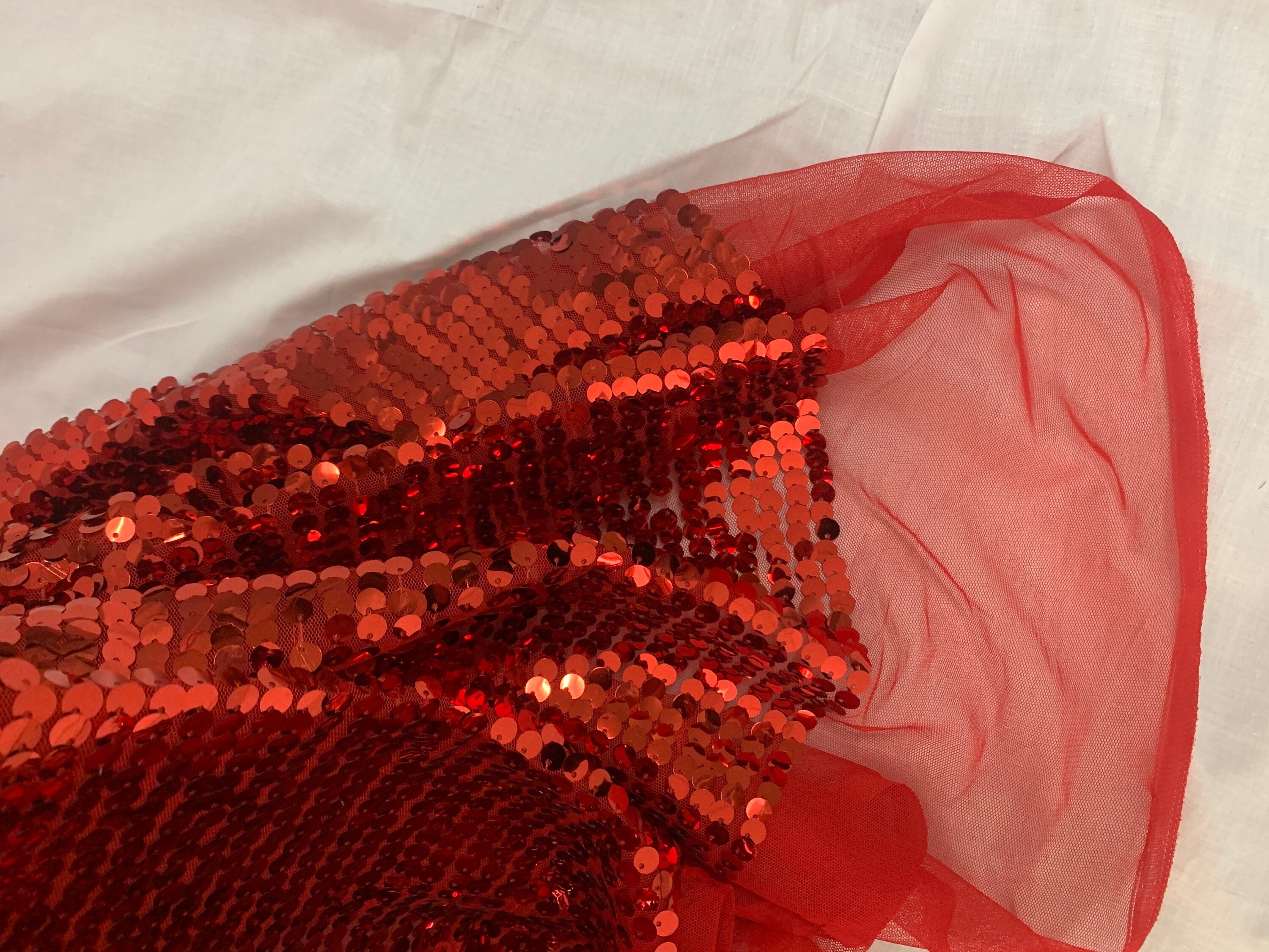 1 piece 5 yards cut sequence Red color