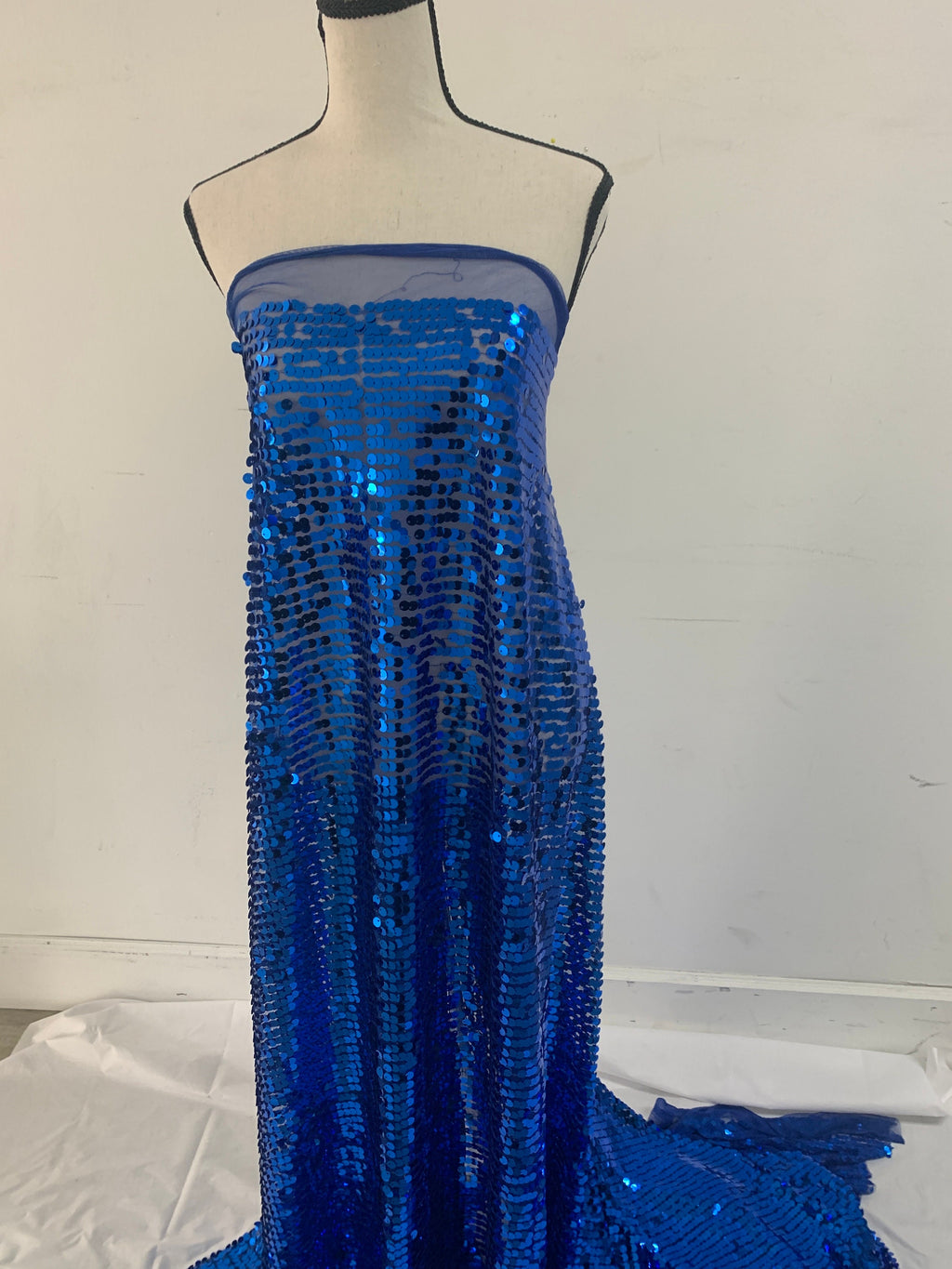 3 yards Sequins Fabric - Royal - 55" Width