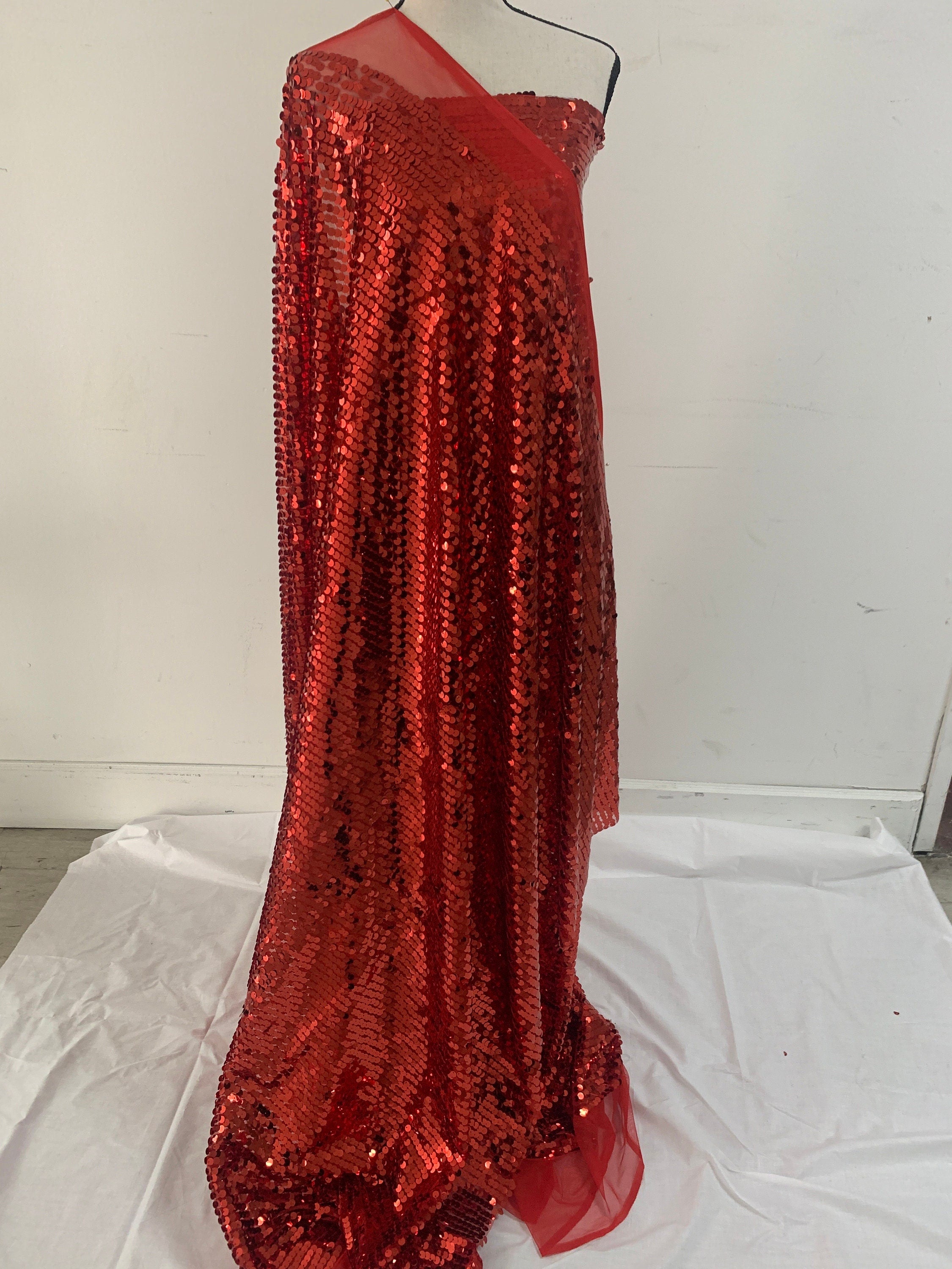 1 piece 5 yards cut sequence Red color