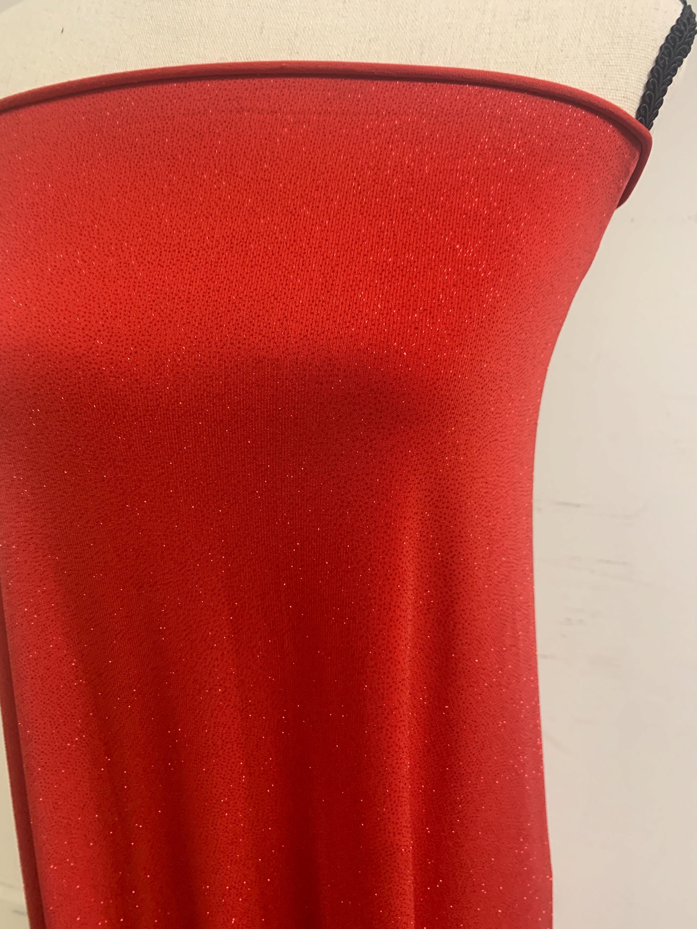 Red Gliter stretch Fabric width 58/60" , know as ity sells by 1 yard continues increment. polyester spandex.