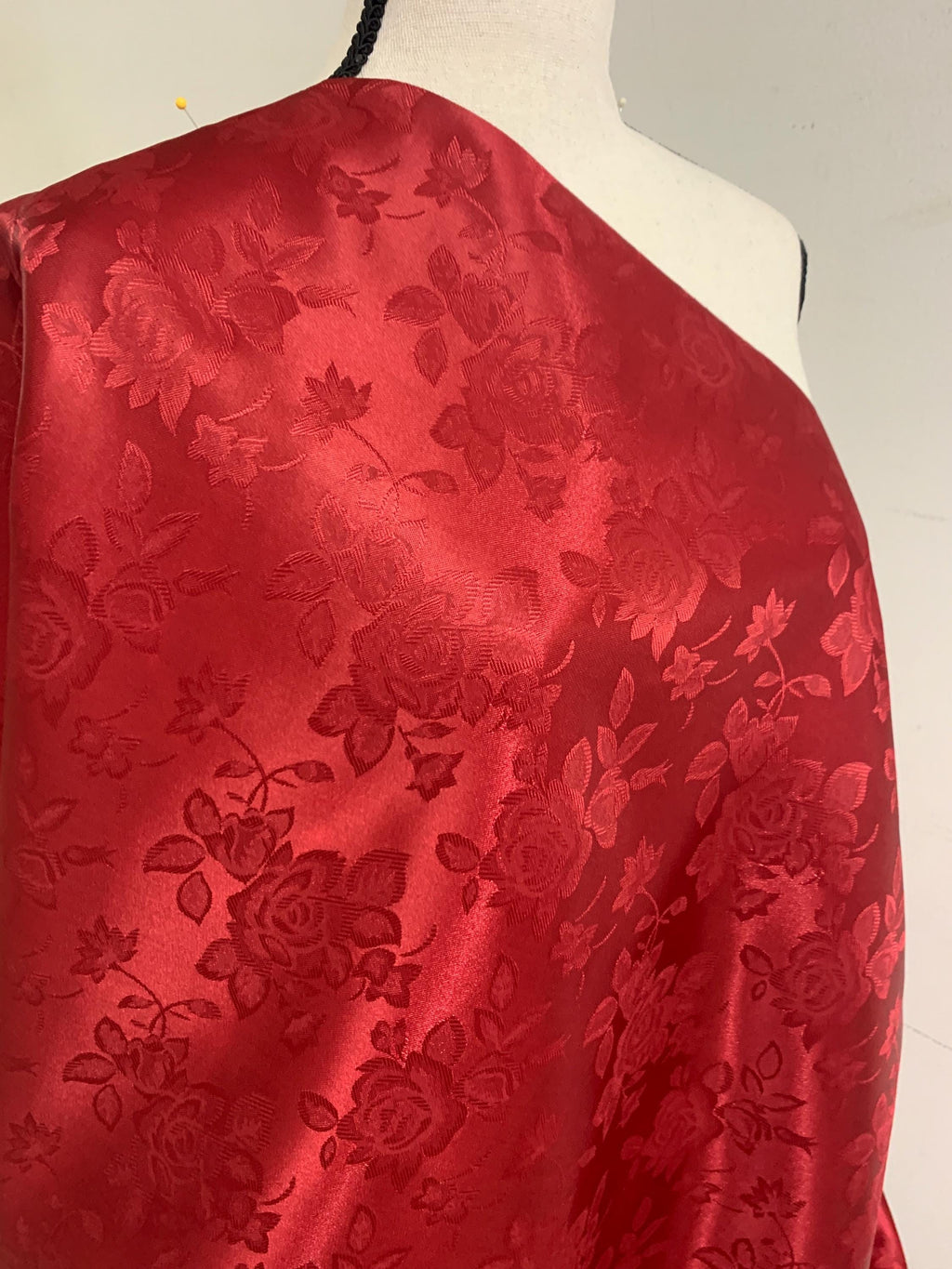 Jacquard Satin fabric two sided polyester 58" wide. sell by 1 yard increment. known as Brocade fabric, satin brocade, damask satin fabric.