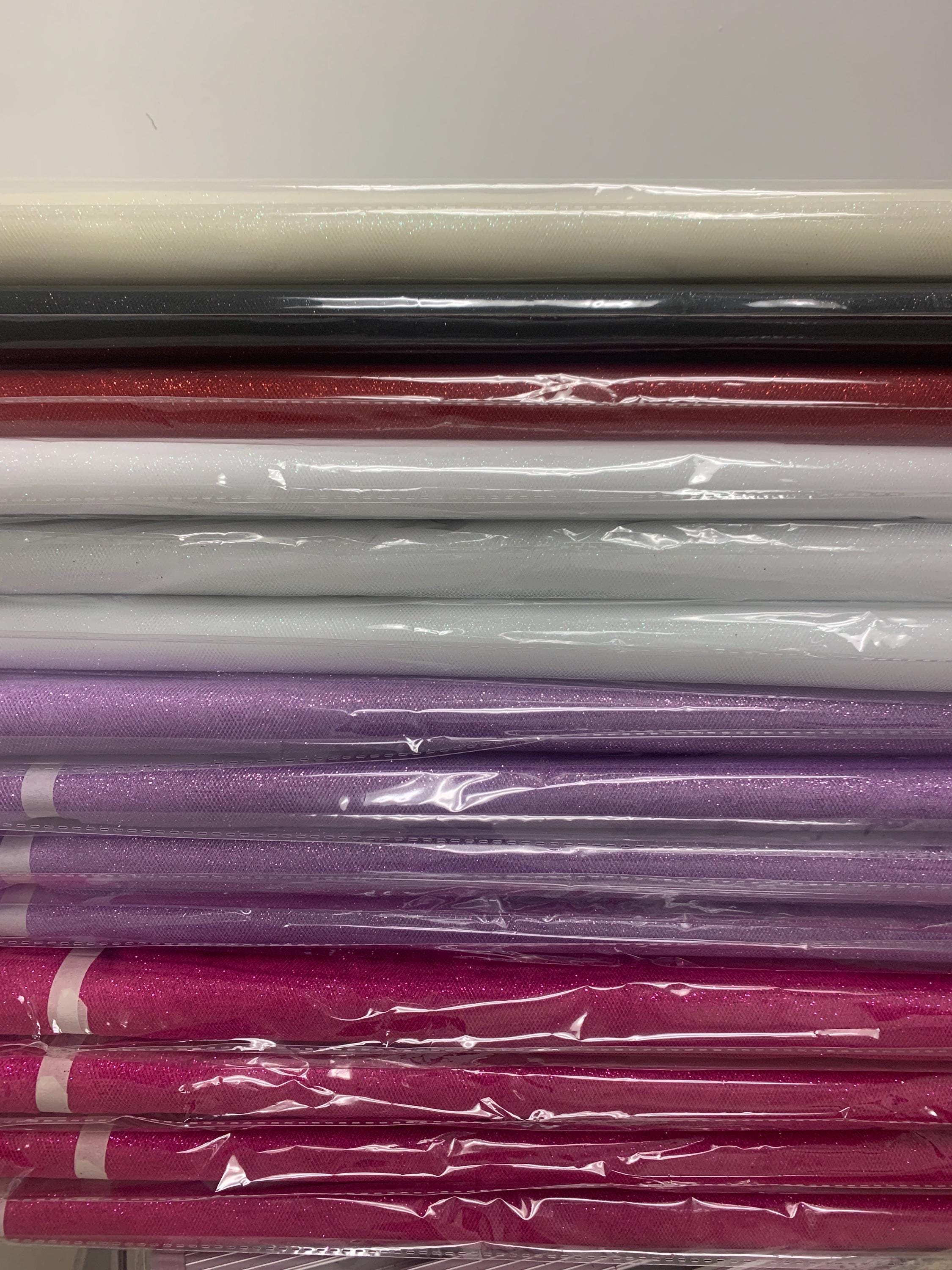 Glitter Tulle 54" double fold, 10 yards per pack. Known as gliter mesh fabric. gliter mesh fabric, illusion tulle fabric, gliter organza.