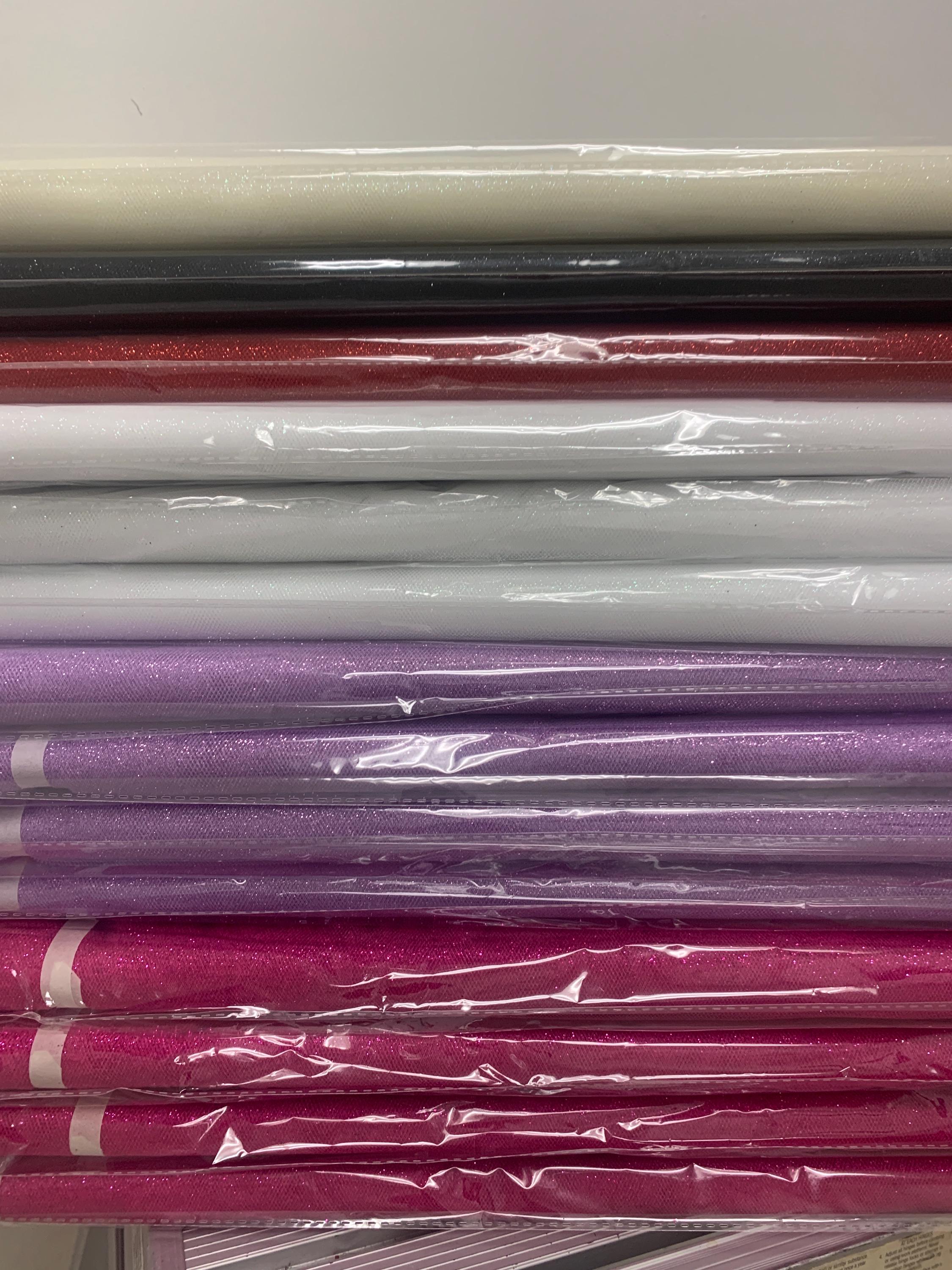 Glitter Tulle 54" double fold, 10 yards per pack. Known as gliter mesh fabric. gliter mesh fabric, illusion tulle fabric, gliter organza.
