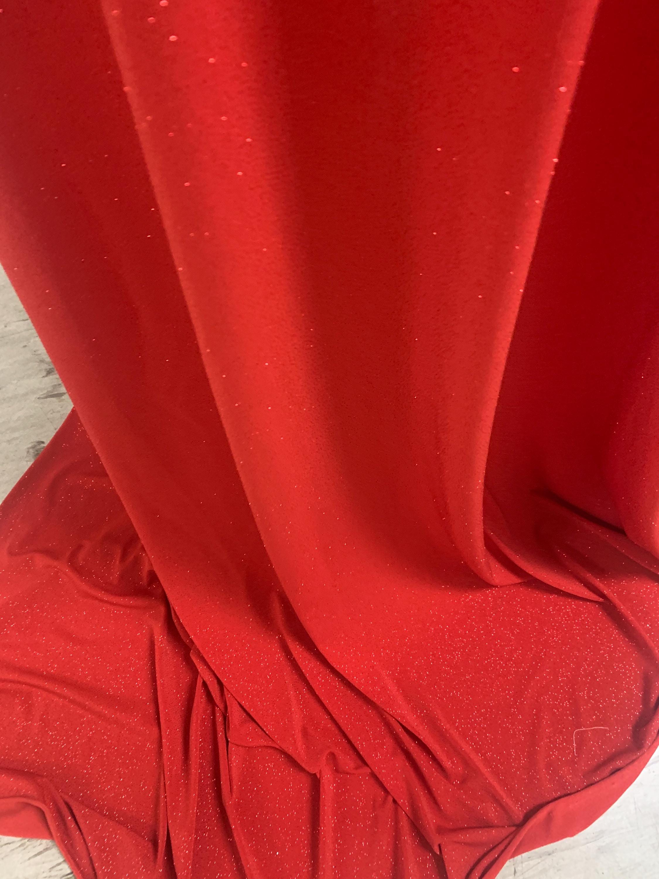 Red Gliter stretch Fabric width 58/60" , know as ity sells by 1 yard continues increment. polyester spandex.