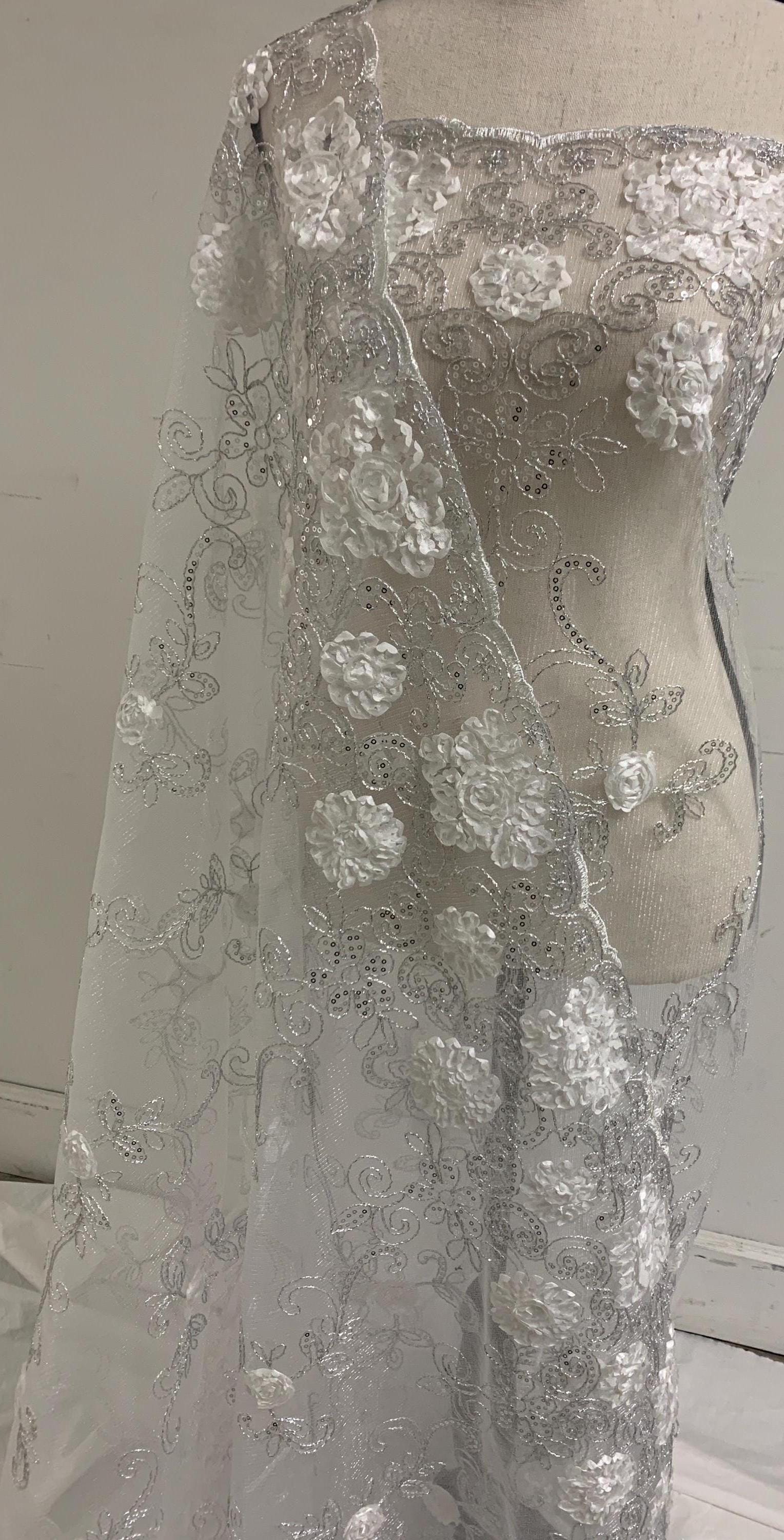 White Bridal lace fabric