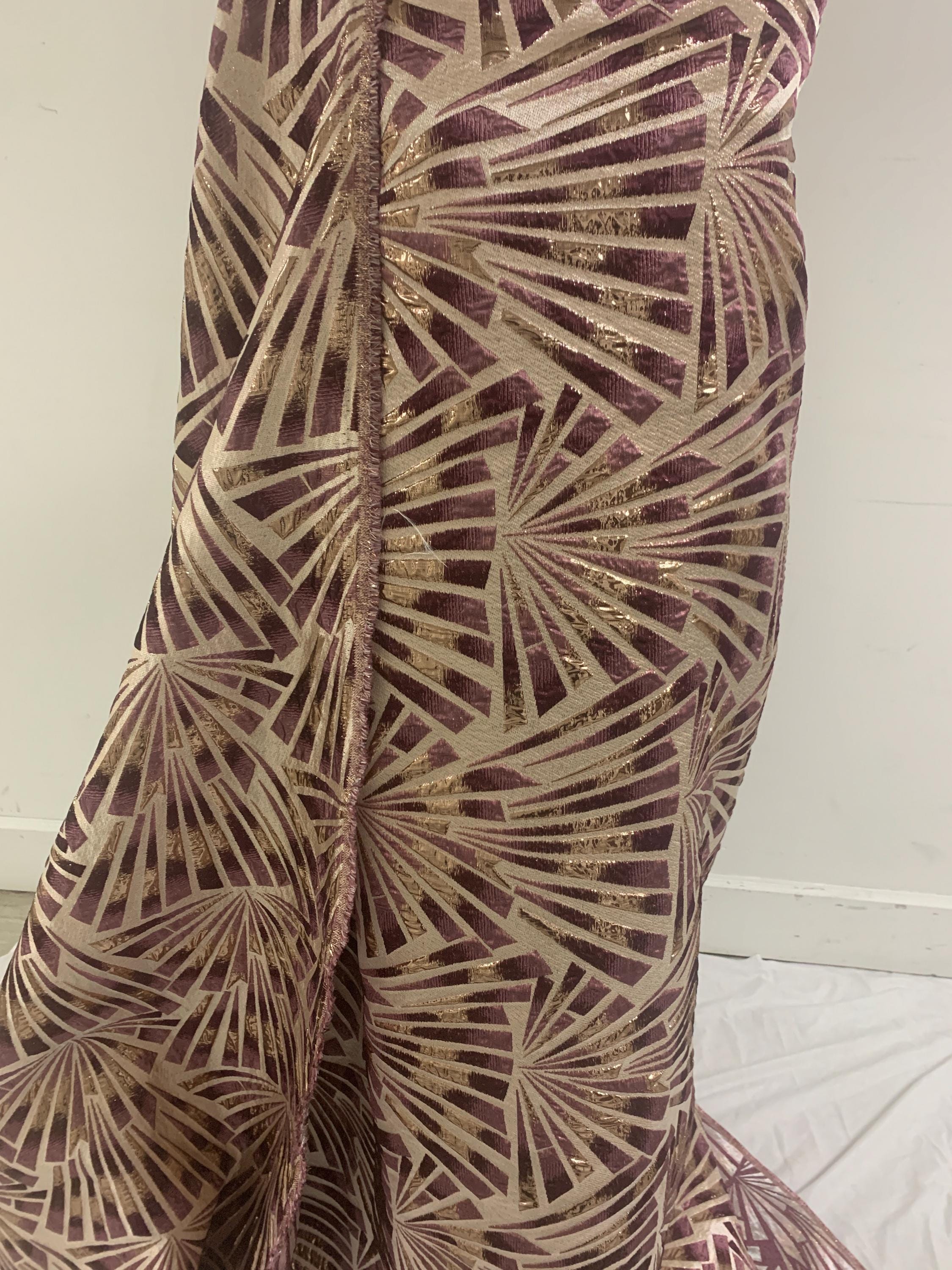 5 yards Wine color brocade metalic fabric. width 56" design J3568