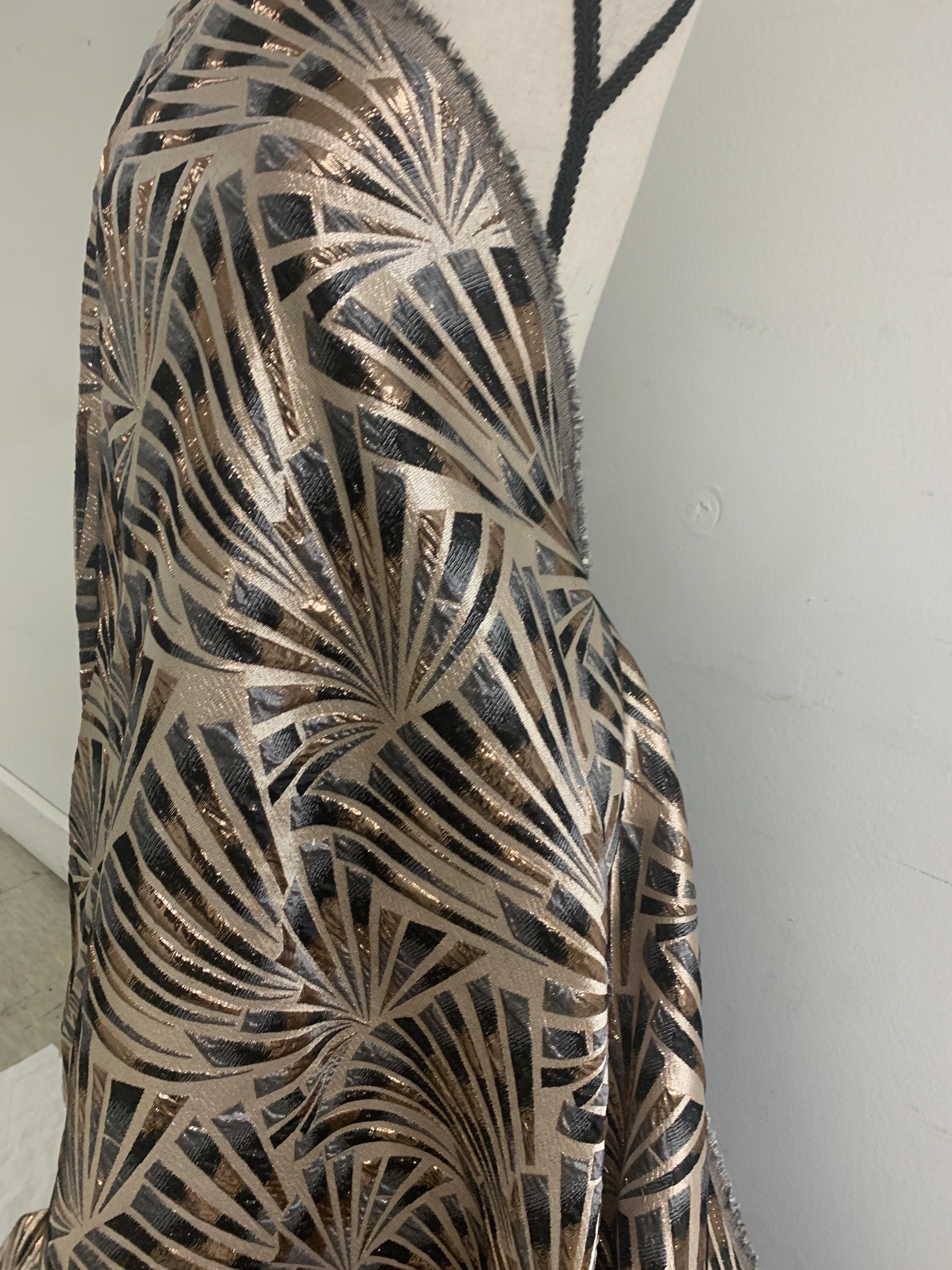 5 yards Black brocade metalic fabric. width 56" design J3568