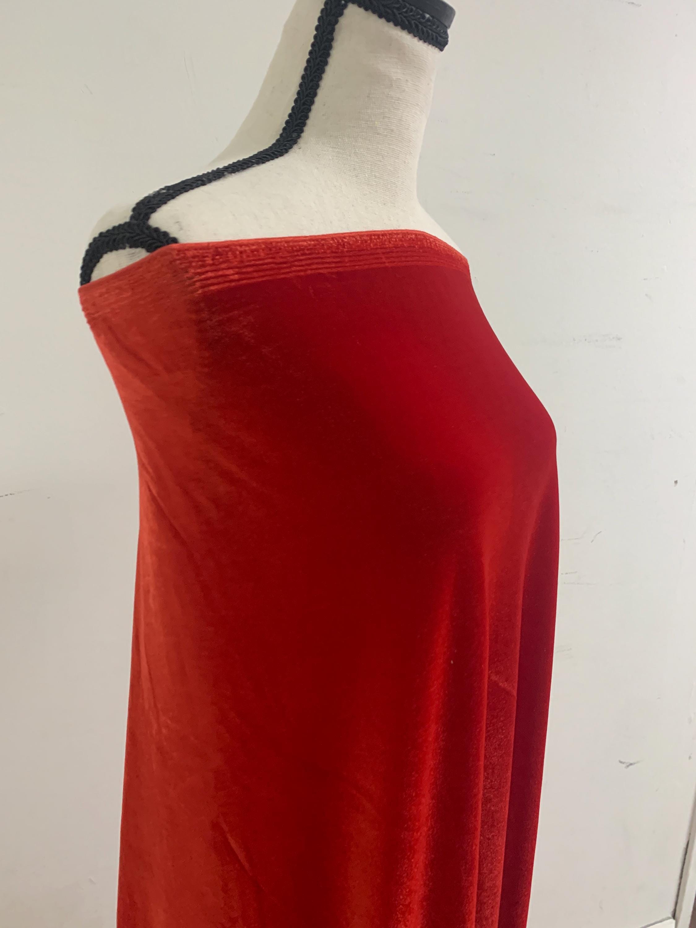 A 3 yard Stretch Velvet fabric, color Red width 58/60 inches.