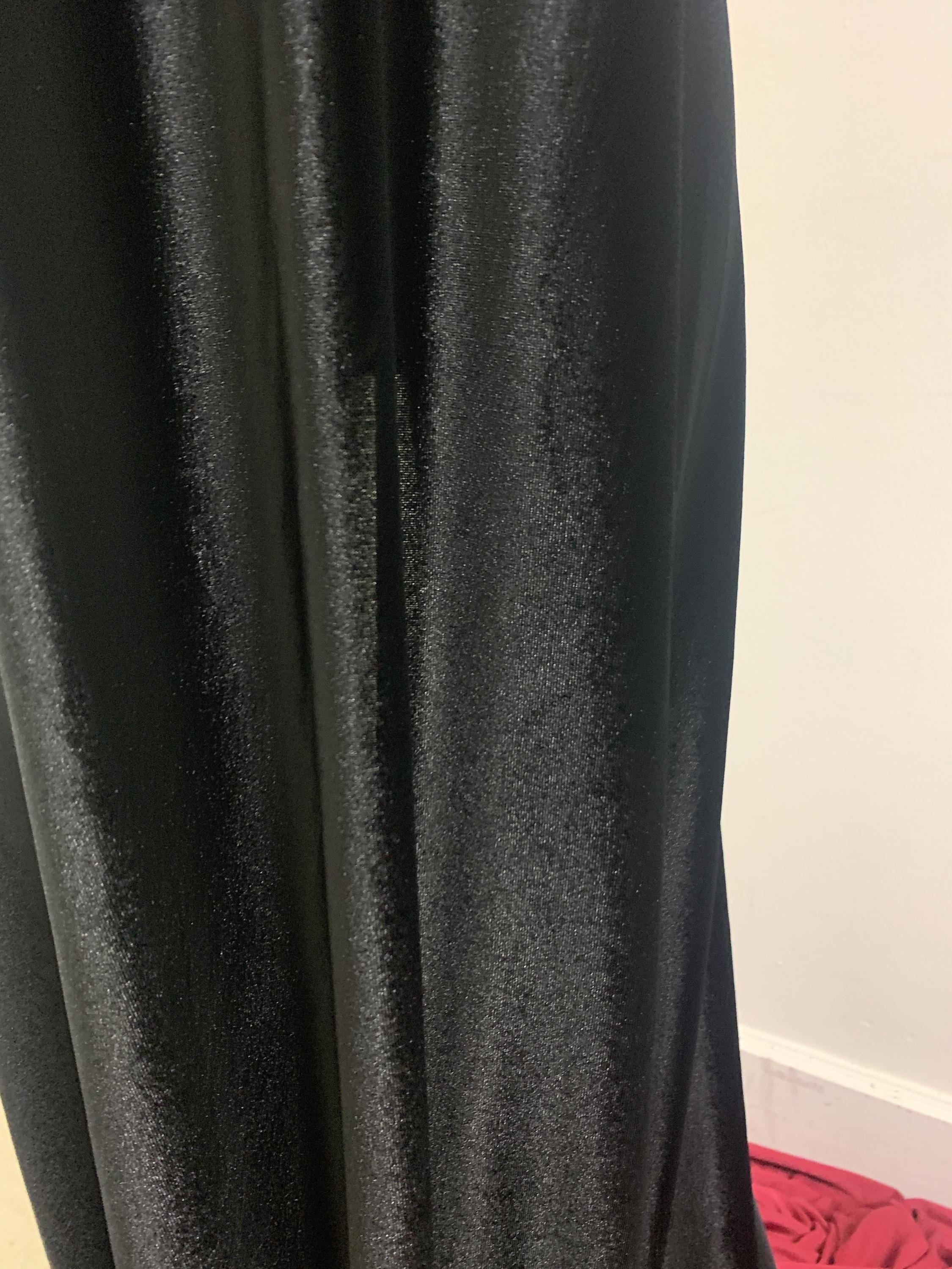 A 5 yard Stretch Velvet fabric, color Black width 58/60 inches.