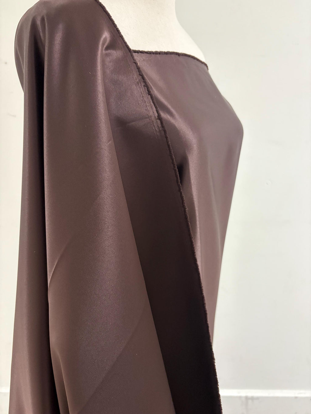 Brown Bridal satin fabric, width 58", Polyester, Dull Italian satin. great gown fabric item.