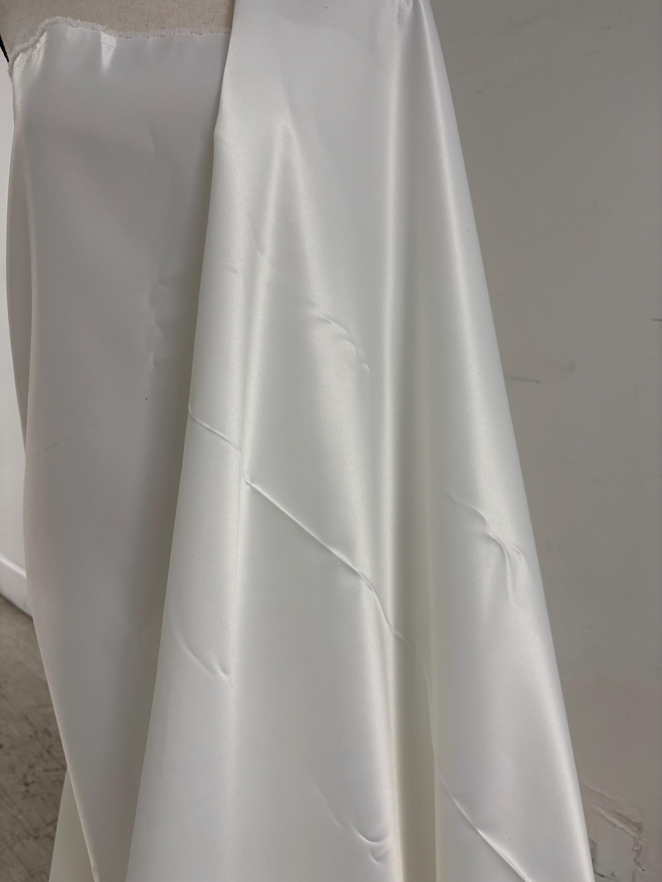 1 piece 6 yards color Lt. Ivory Bridal satin fabric, width 58", Polyester, Dull Italian satin. great gown fabric item.