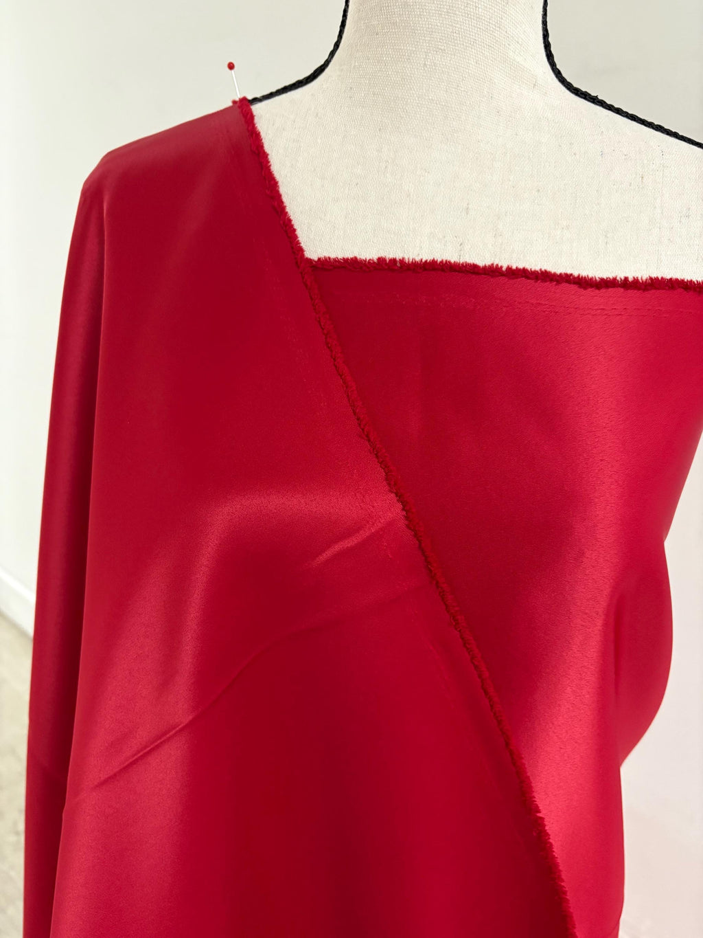 1 piece 3 yards Red Medium Bridal satin fabric, width 58", Polyester, Dull italian satin. Bridesmaid fabric, craft. free sample for true col