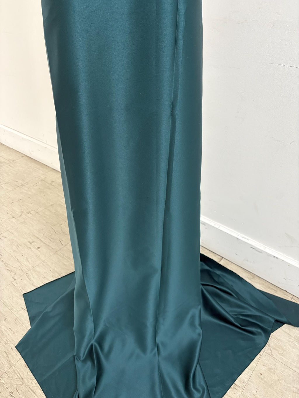 1 piece 2 yards Teal Bridal satin fabric, width 58", Polyester, Dull italian Bridal satin. craft. free sample for true color
