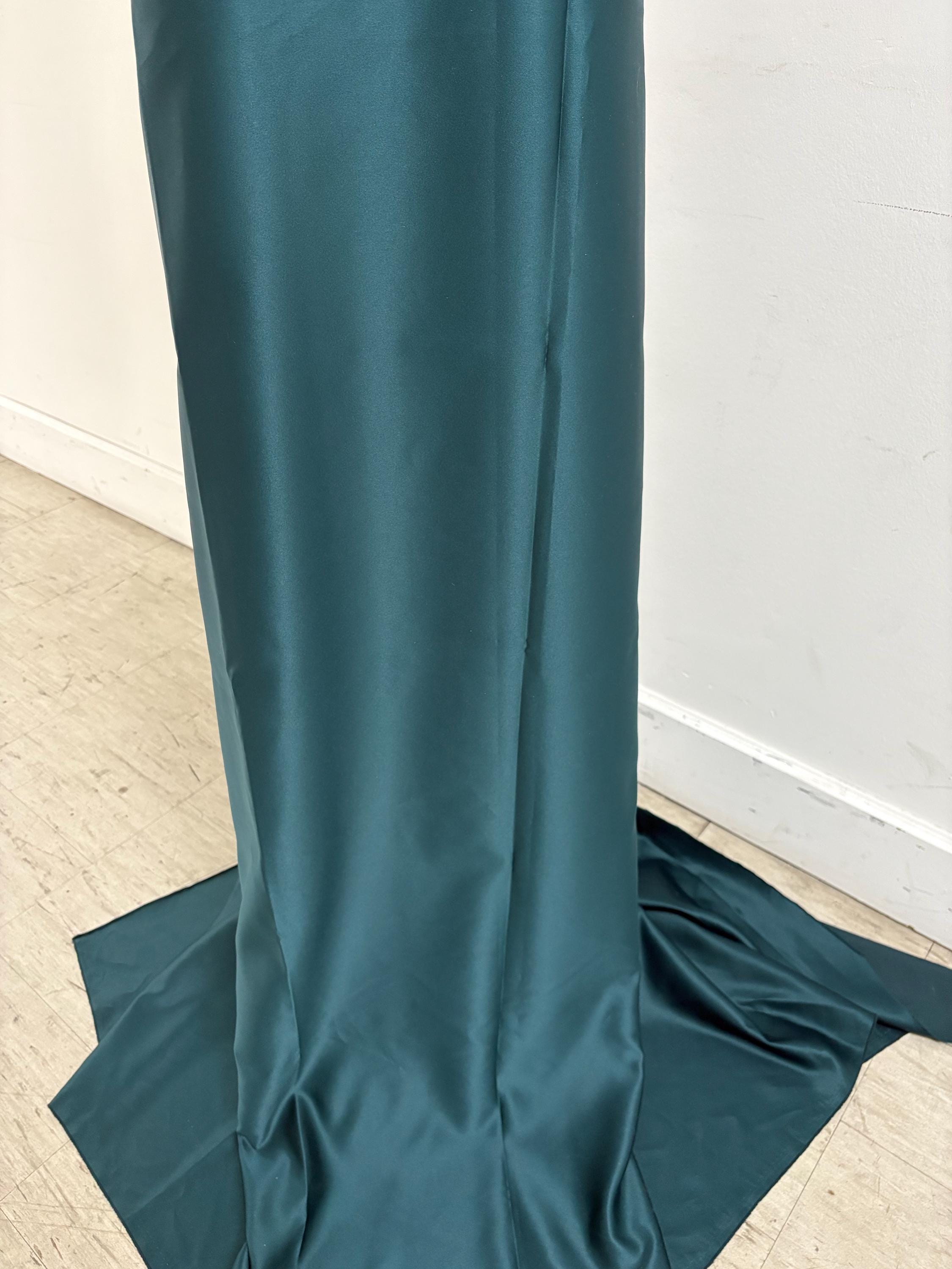 1 piece 2 yards Teal Bridal satin fabric, width 58", Polyester, Dull italian Bridal satin. craft. free sample for true color