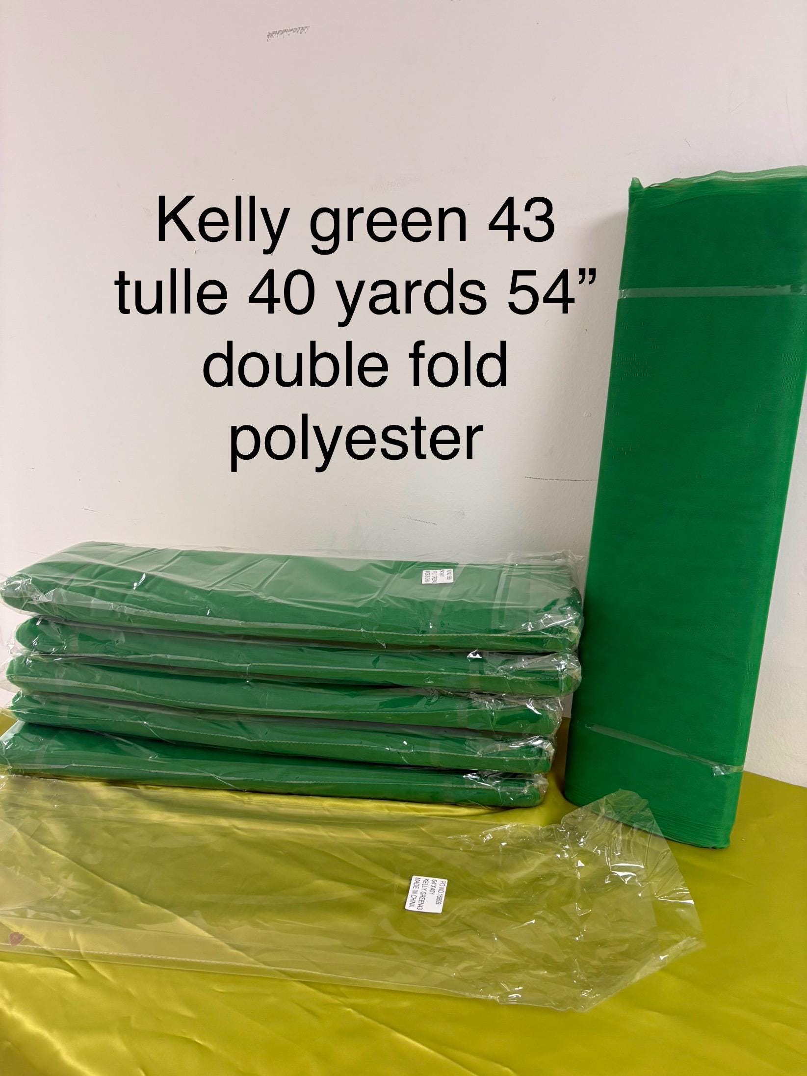Illusion Tulle Fabric - Kelly Green 43 - 54" Width - 40 yards bolt