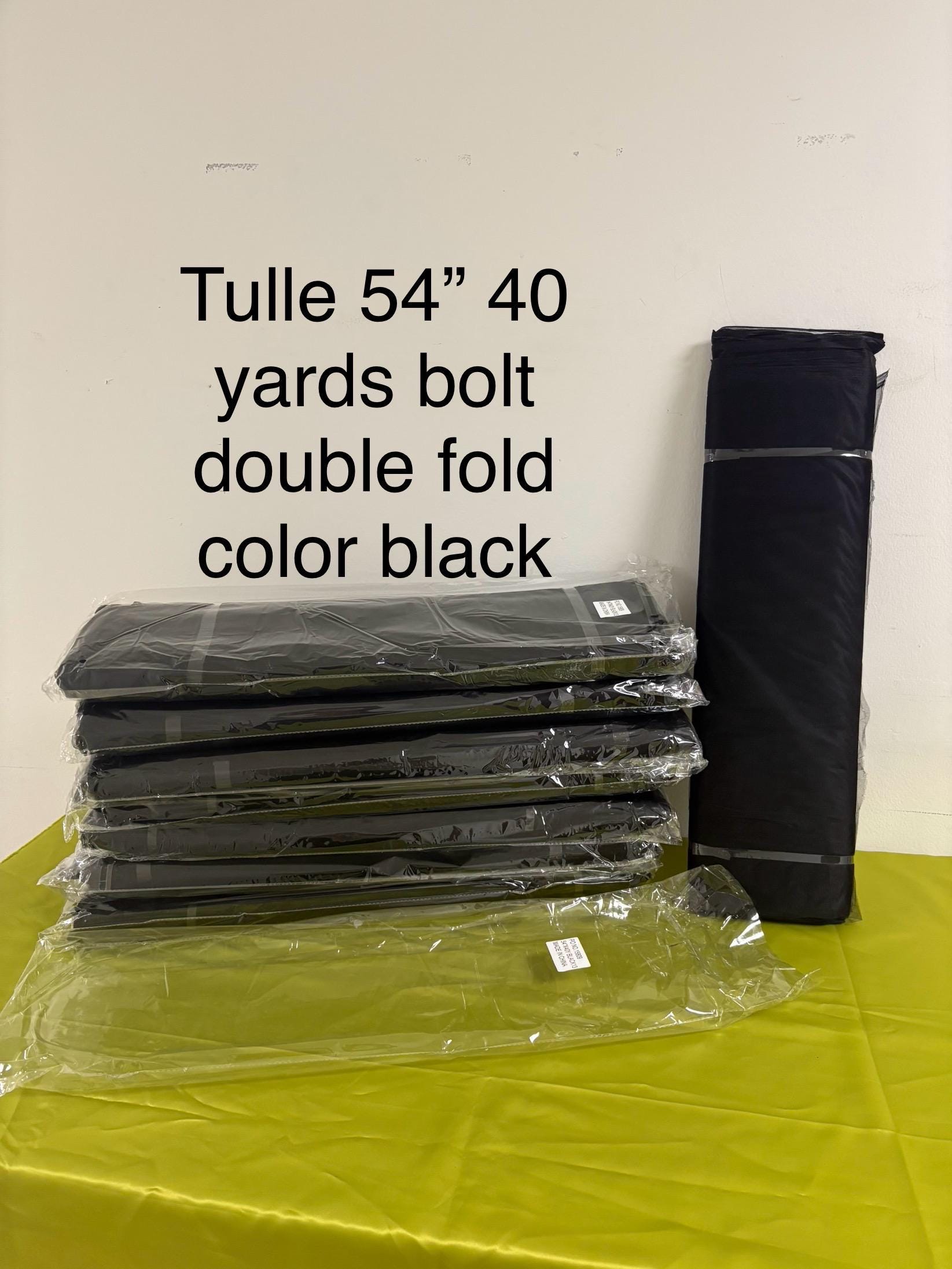 Black color Tulle 1 bolt 40 yards width 54", double fold, . Tela de tul. use for party decoration. craft fabric. wedding vale and tutu