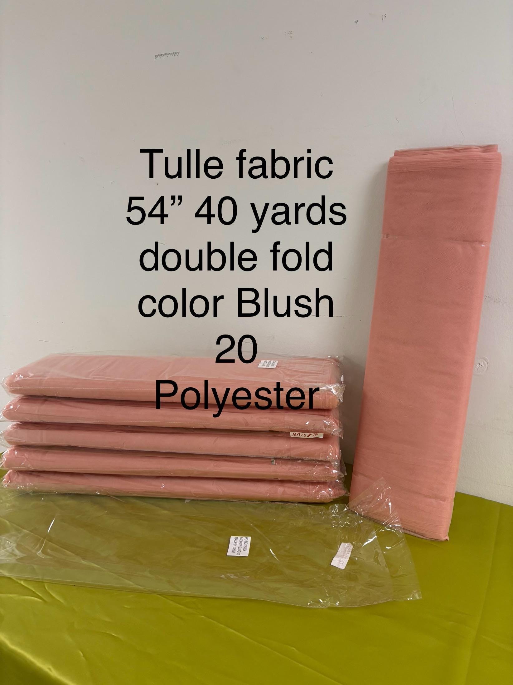 Color Blush 20 Tulle 1 bolt 40 yards width 54", double fold, . Tela de tul. use for party decoration. craft fabric. wedding vale and tutu