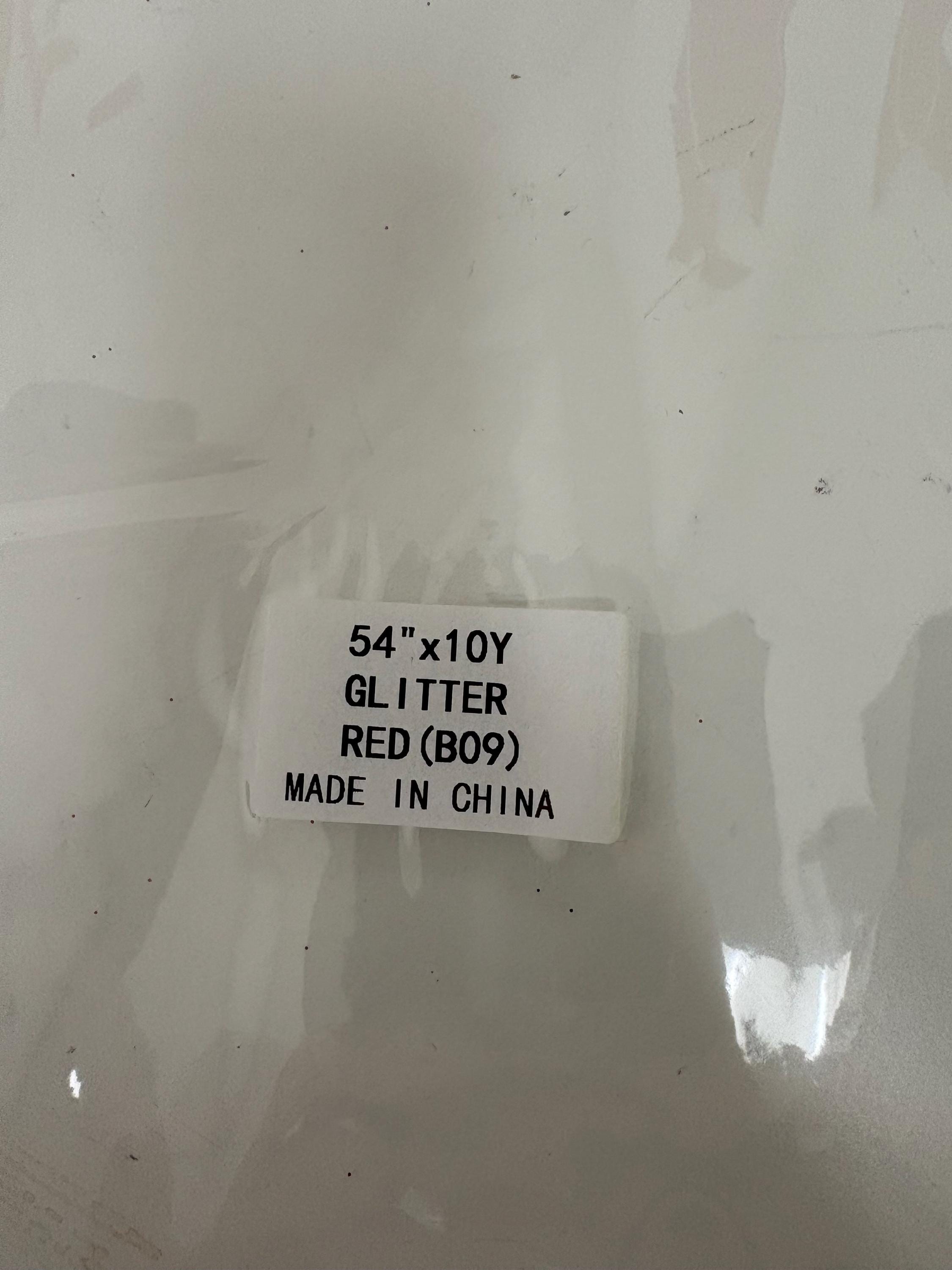 Red tulle with gliter 10 yards bolt, 54 inch width double fold, polyester.