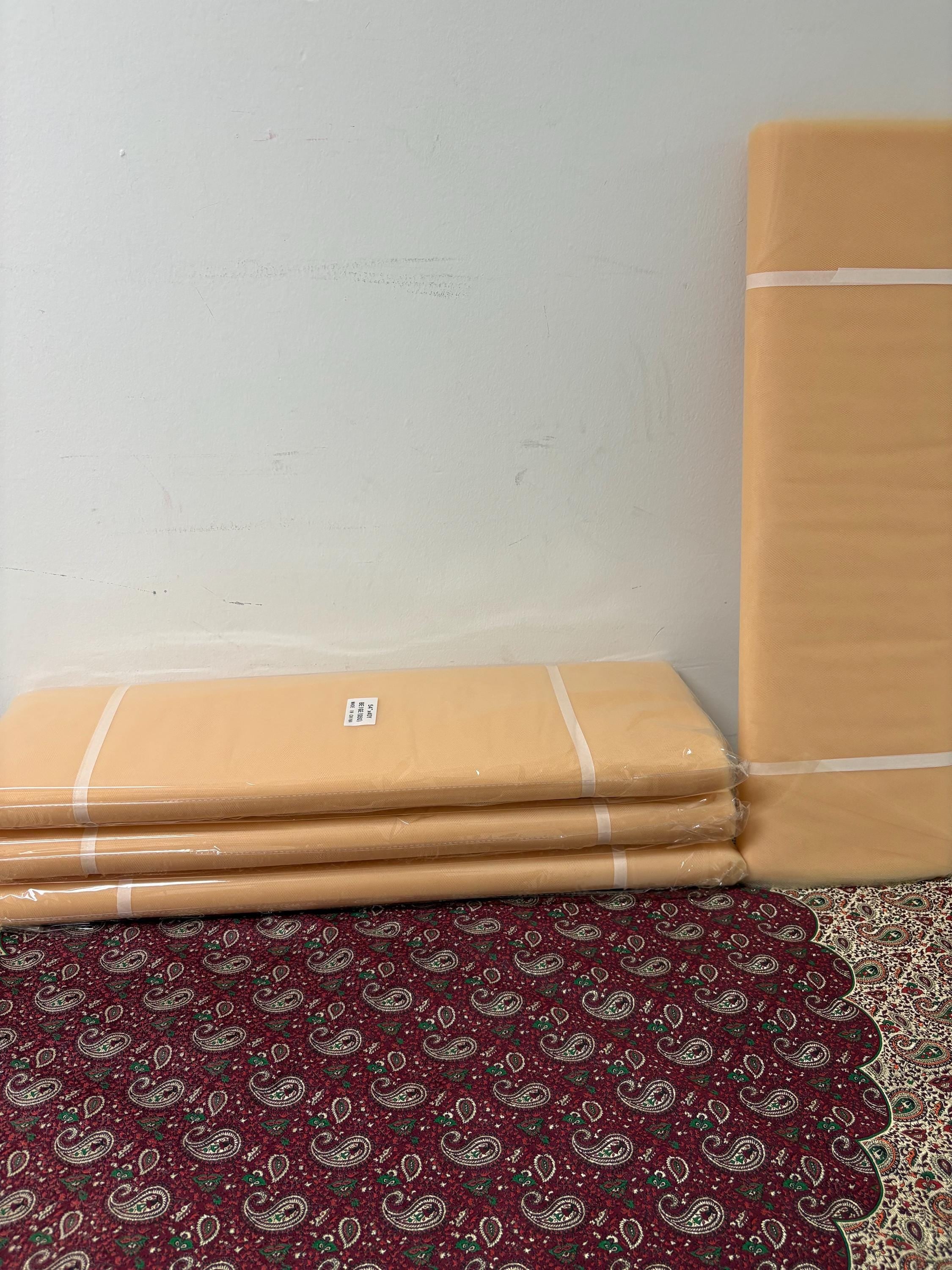 Color Beige 50 Tulle 1 bolt 40 yards width 54", double fold, . Tela de tul. use for party decoration. craft fabric. wedding vale and tutu