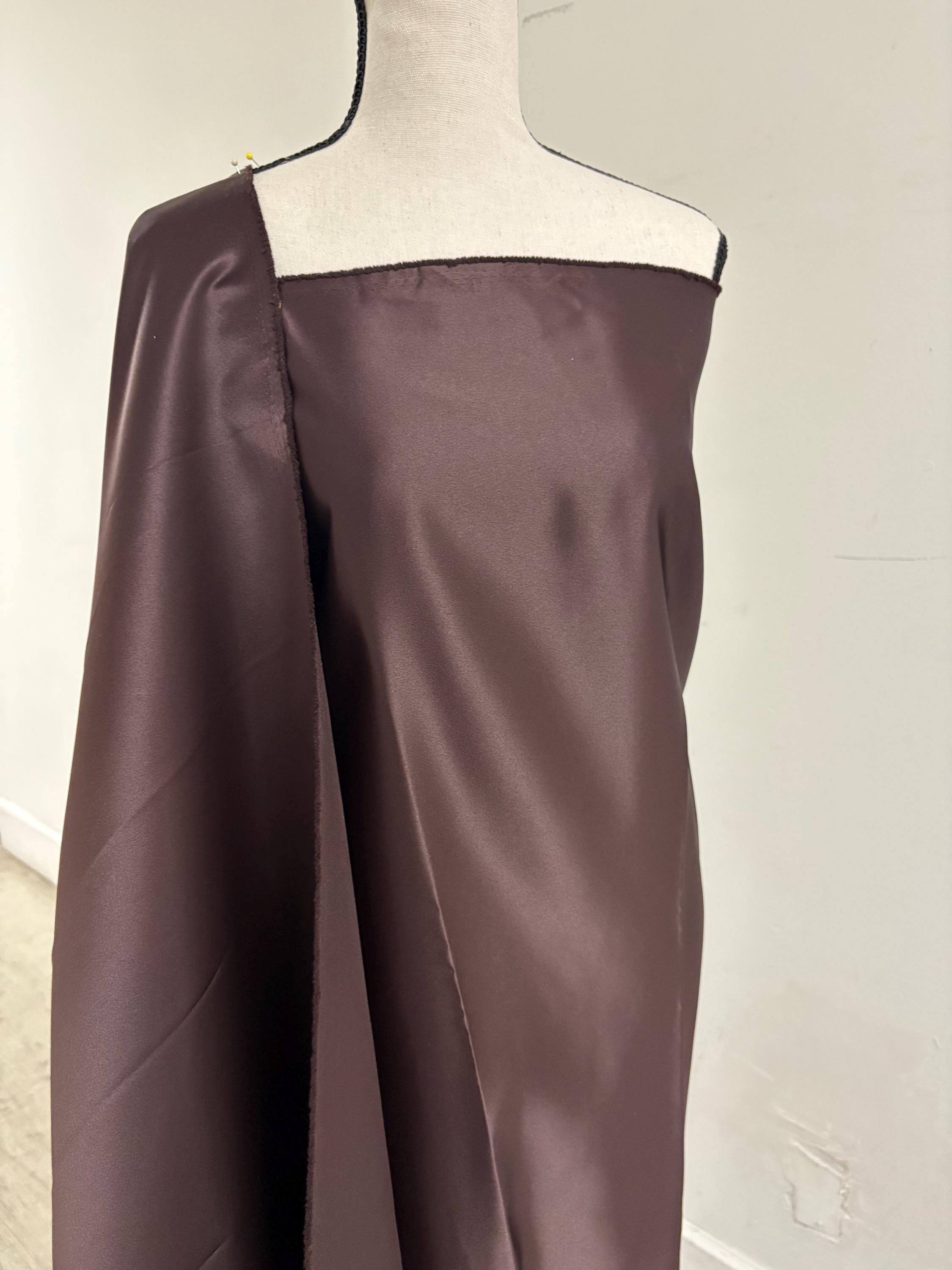 Brown Bridal satin fabric, width 58", Polyester, Dull Italian satin. great gown fabric item.