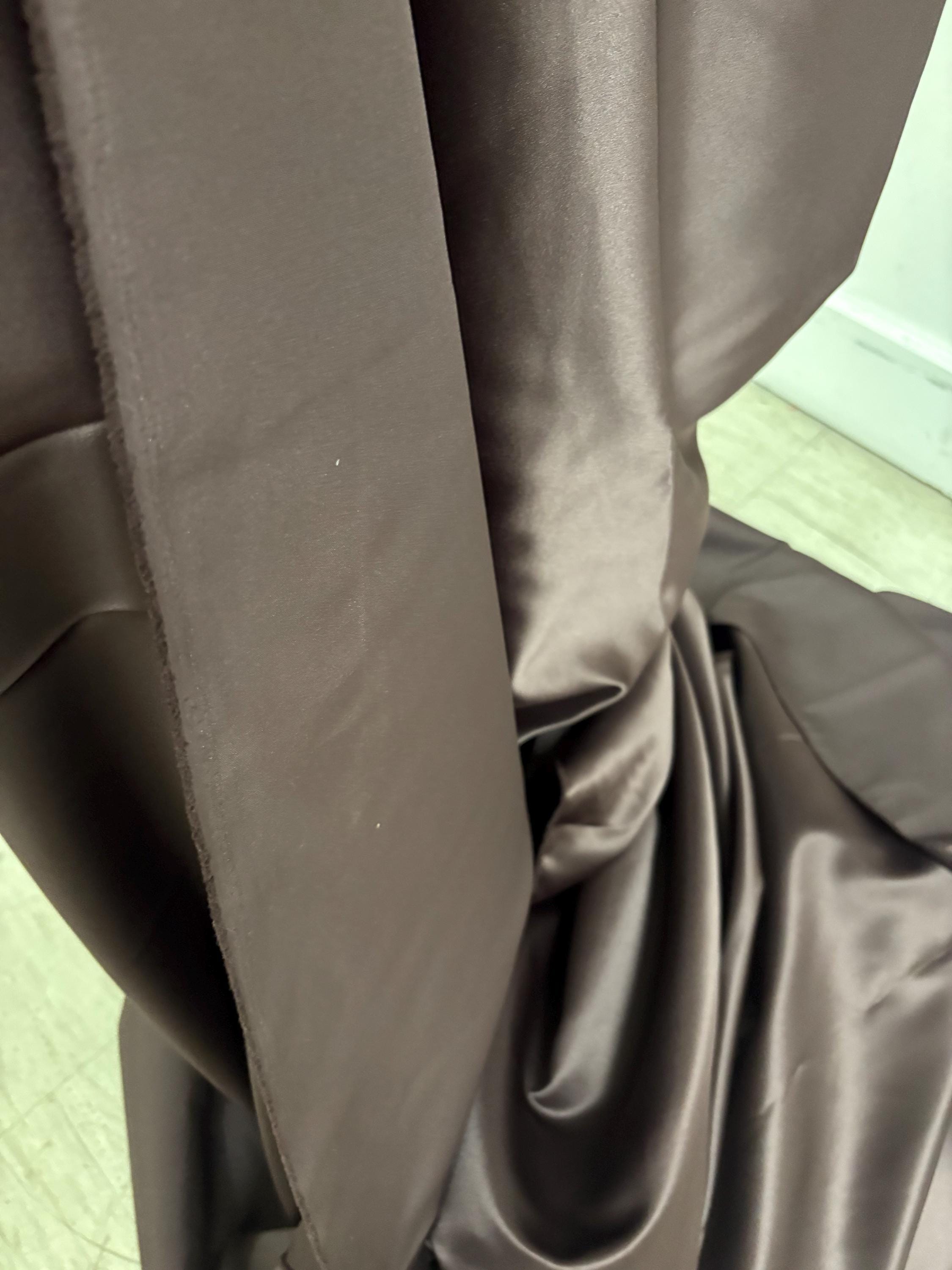 Brown Bridal satin fabric, width 58", Polyester, Dull Italian satin. great gown fabric item.