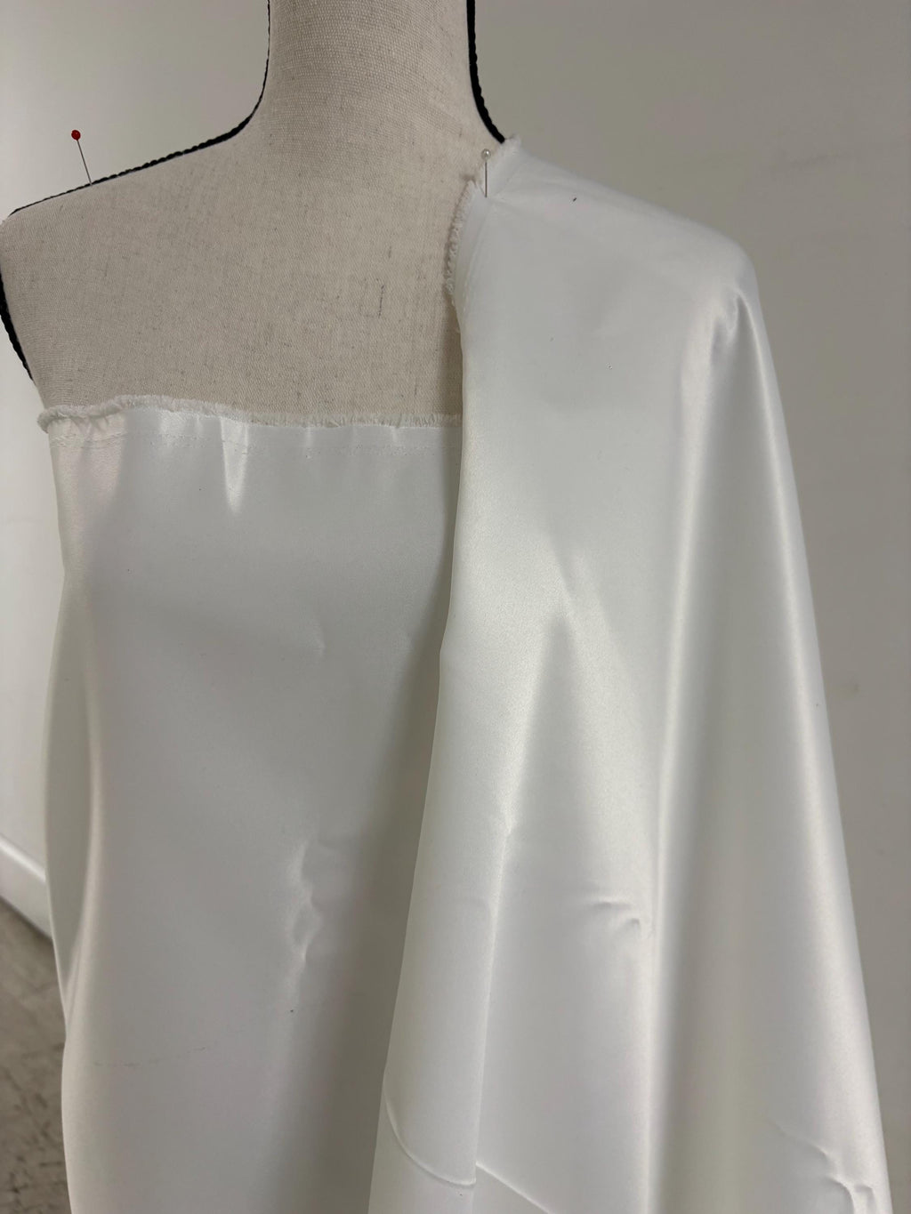 1 piece 6 yards color Lt. Ivory Bridal satin fabric, width 58", Polyester, Dull Italian satin. great gown fabric item.