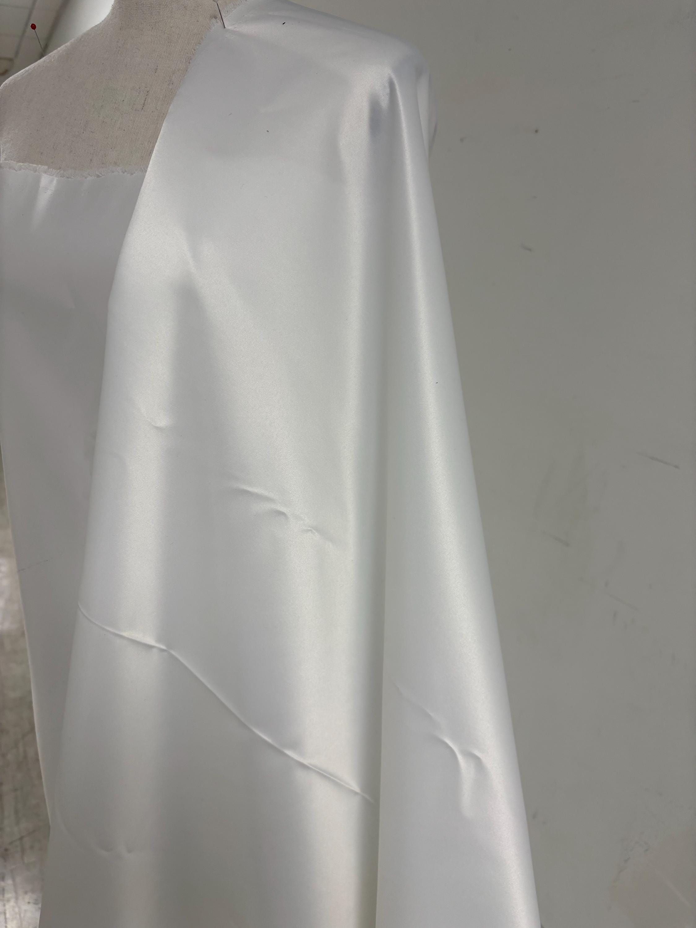 1 piece 6 yards color Lt. Ivory Bridal satin fabric, width 58", Polyester, Dull Italian satin. great gown fabric item.