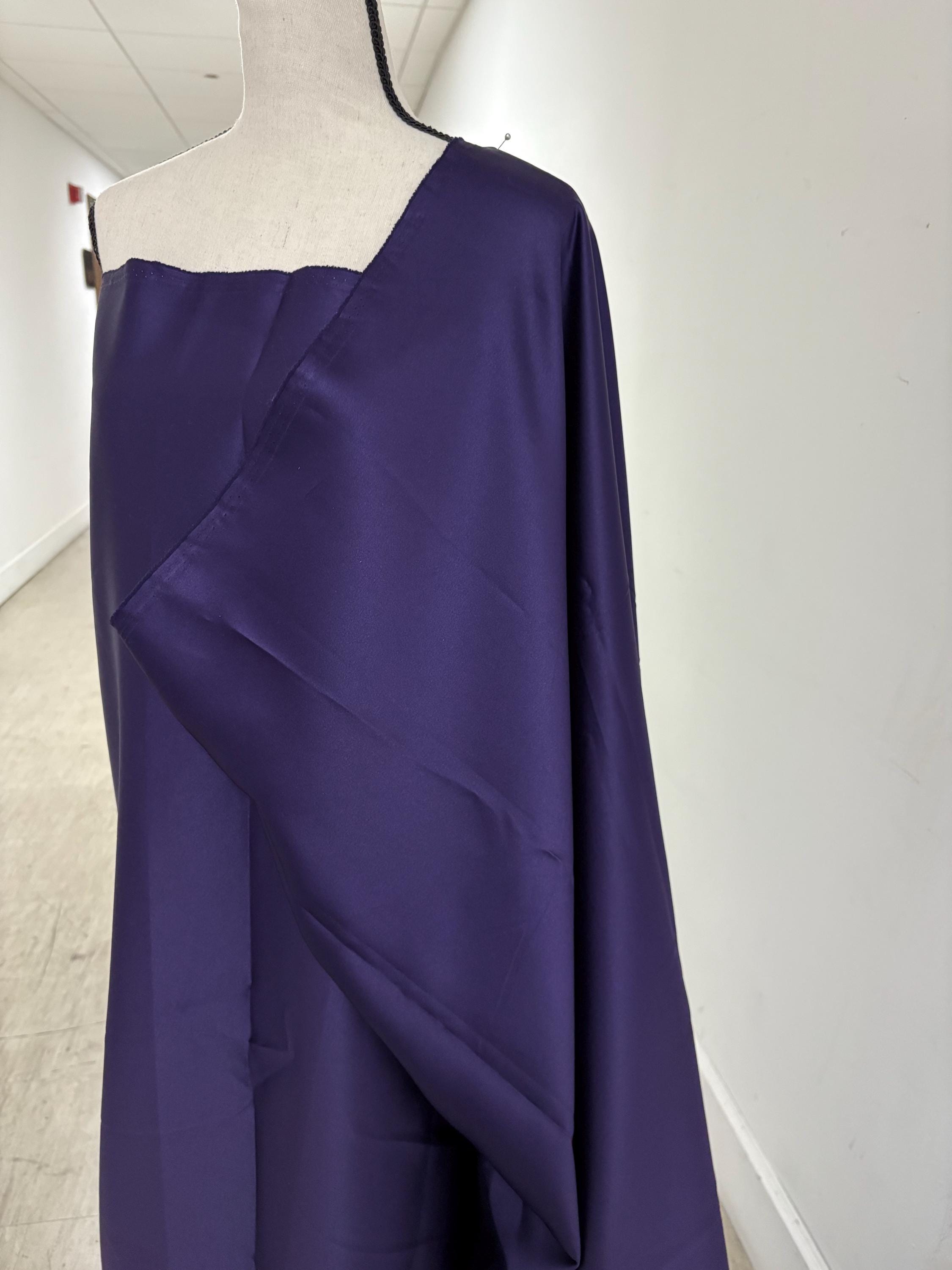 1 piece 4 yards color Purple Bridal satin fabric, width 58", Polyester, Dull Italian satin. great gown fabric item.
