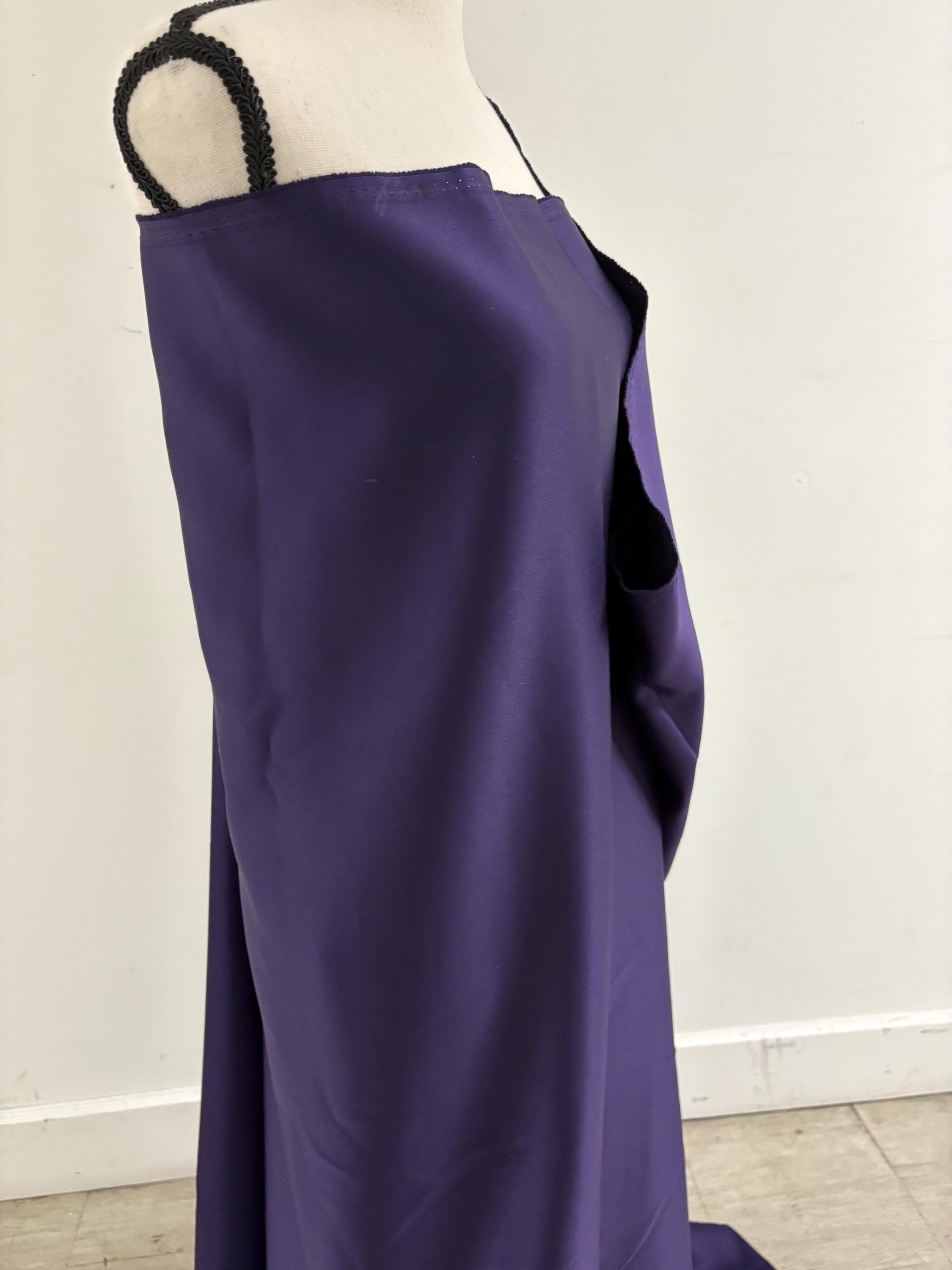 1 piece 4 yards color Purple Bridal satin fabric, width 58", Polyester, Dull Italian satin. great gown fabric item.