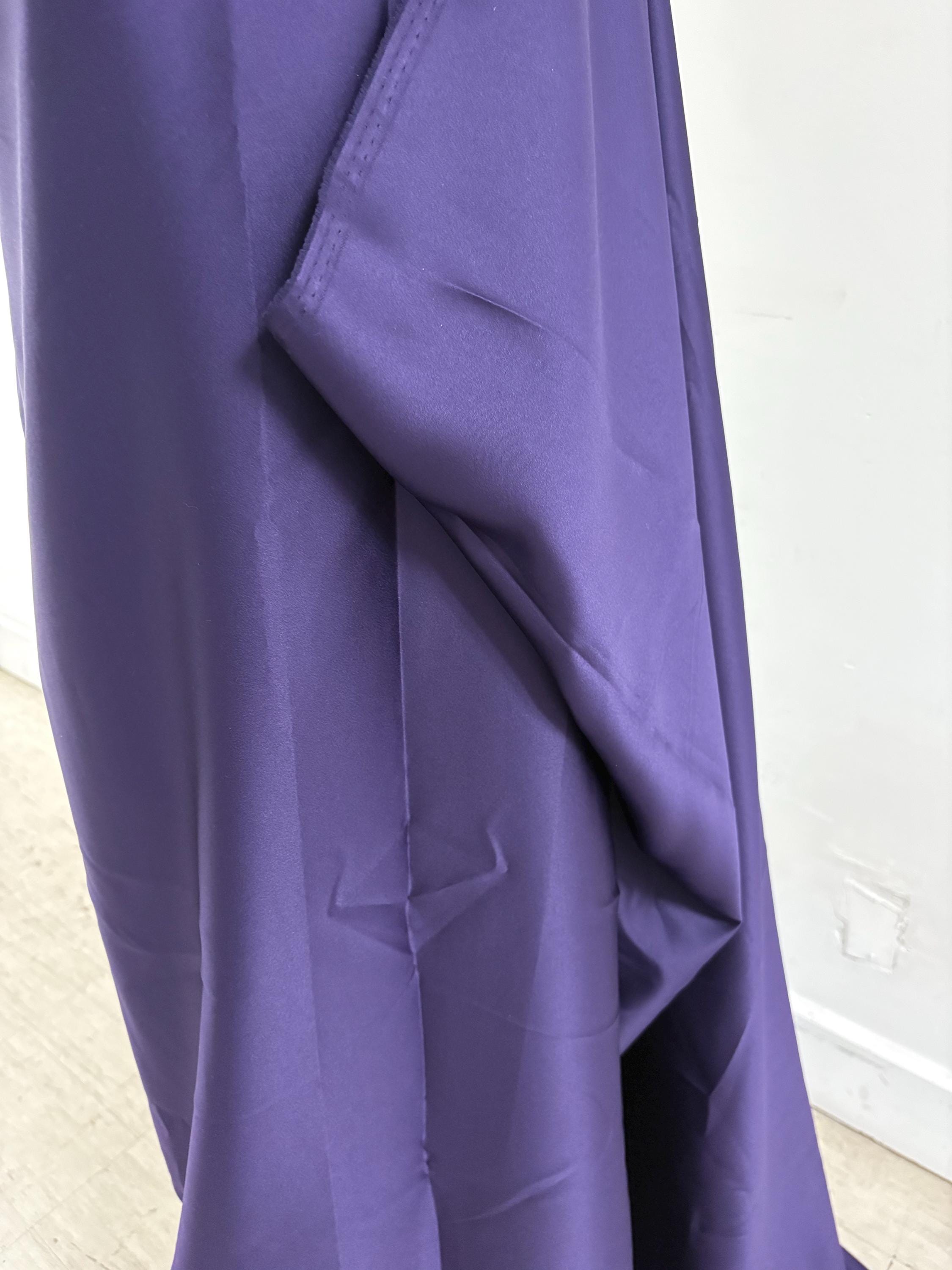 1 piece 4 yards color Purple Bridal satin fabric, width 58", Polyester, Dull Italian satin. great gown fabric item.
