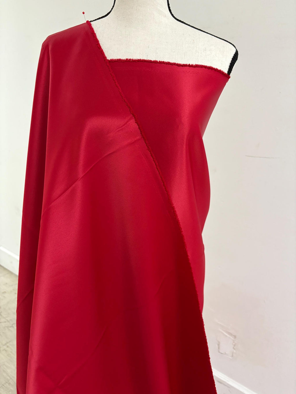 1 piece 3 yards Red Medium Bridal satin fabric, width 58", Polyester, Dull italian satin. Bridesmaid fabric, craft. free sample for true col