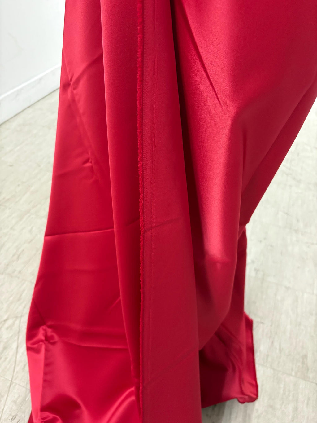 1 piece 3 yards Red Medium Bridal satin fabric, width 58", Polyester, Dull italian satin. Bridesmaid fabric, craft. free sample for true col