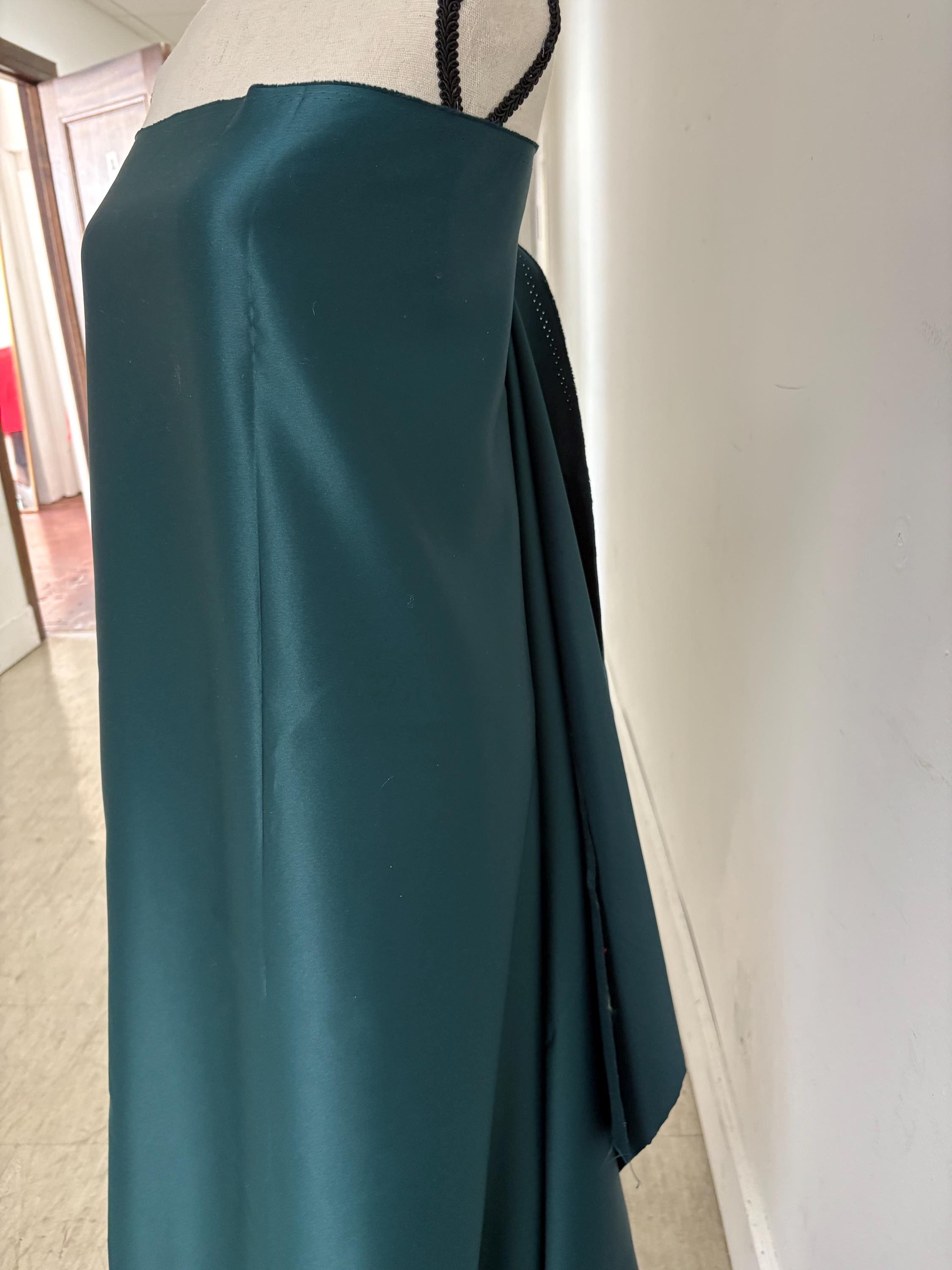 1 piece 2 yards Teal Bridal satin fabric, width 58", Polyester, Dull italian Bridal satin. craft. free sample for true color