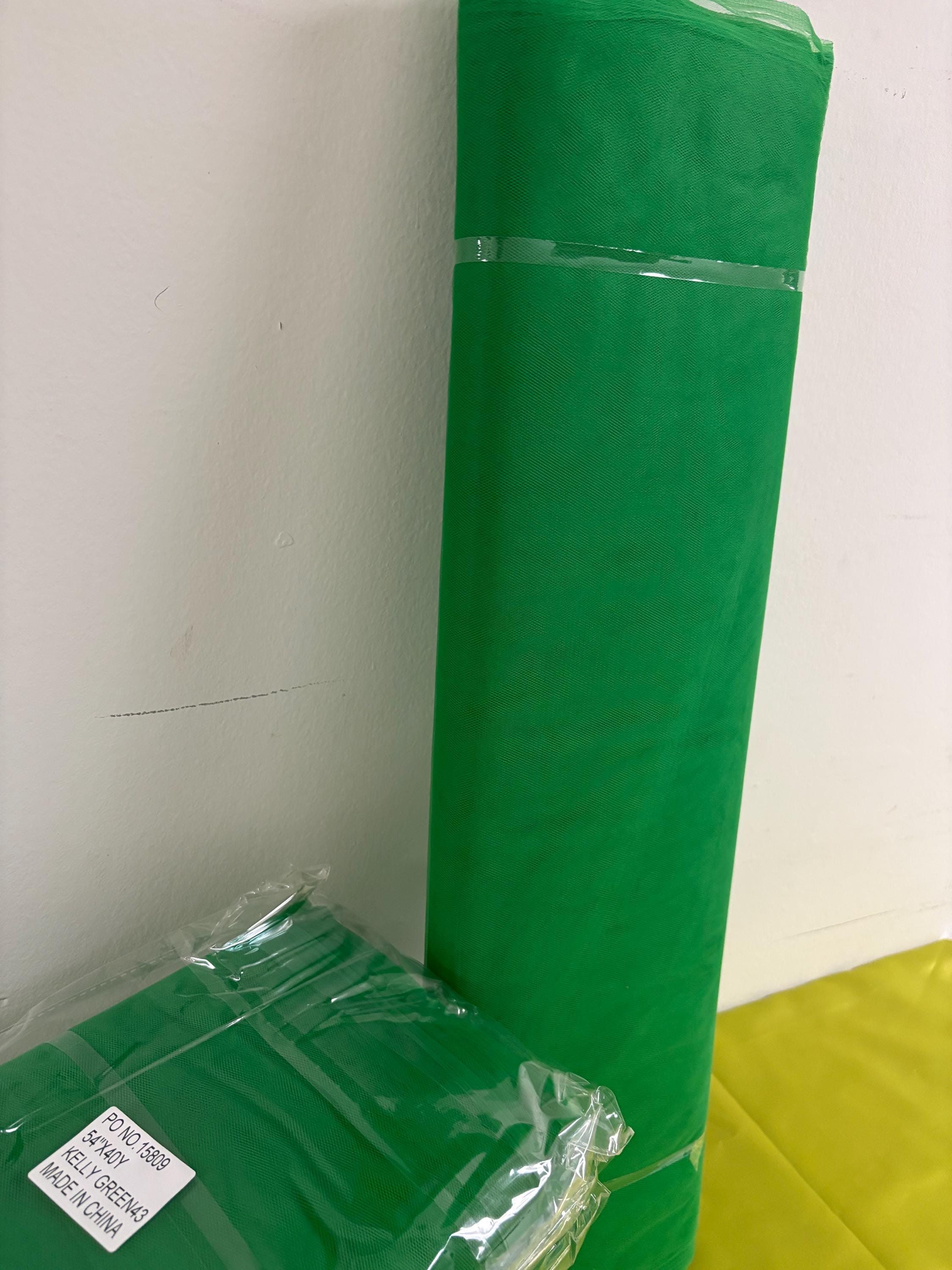 Illusion Tulle Fabric - Kelly Green 43 - 54" Width - 40 yards bolt