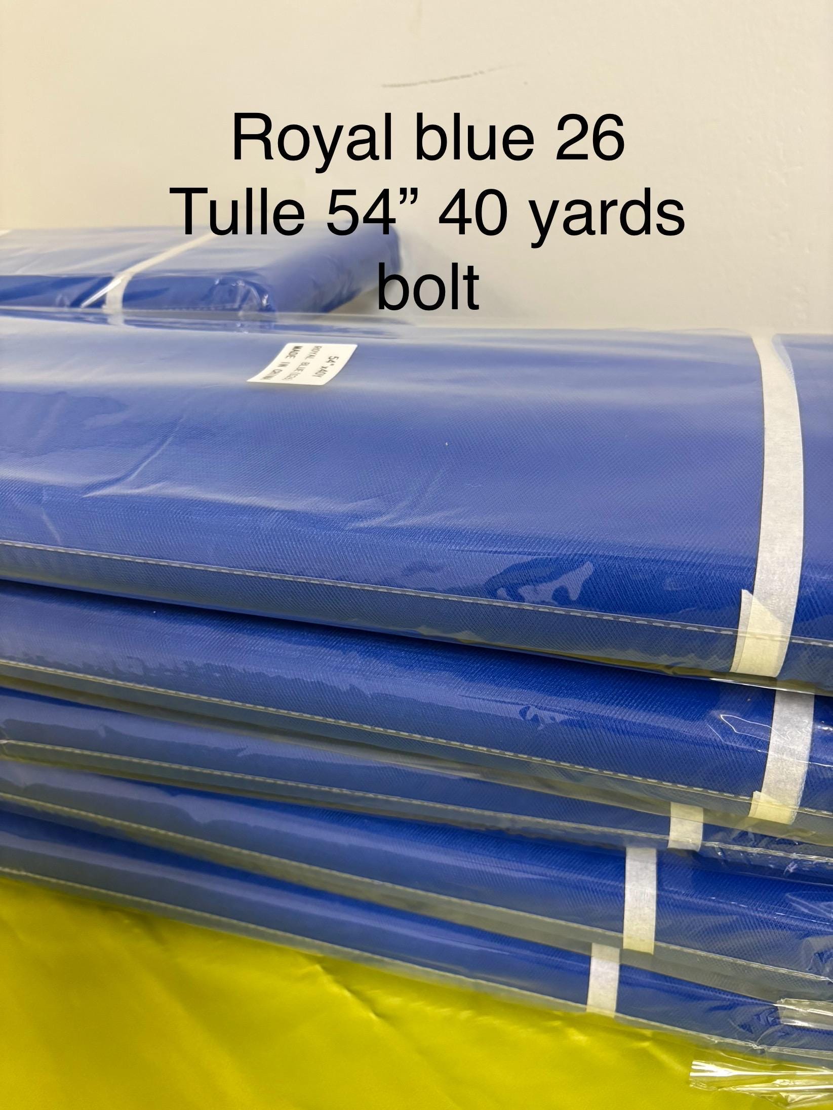 Royal Blue 26 Tulle 1 bolt 40 yards width 54", double fold, . Tela de tul. use for party decoration. craft fabric. wedding vale and tutu