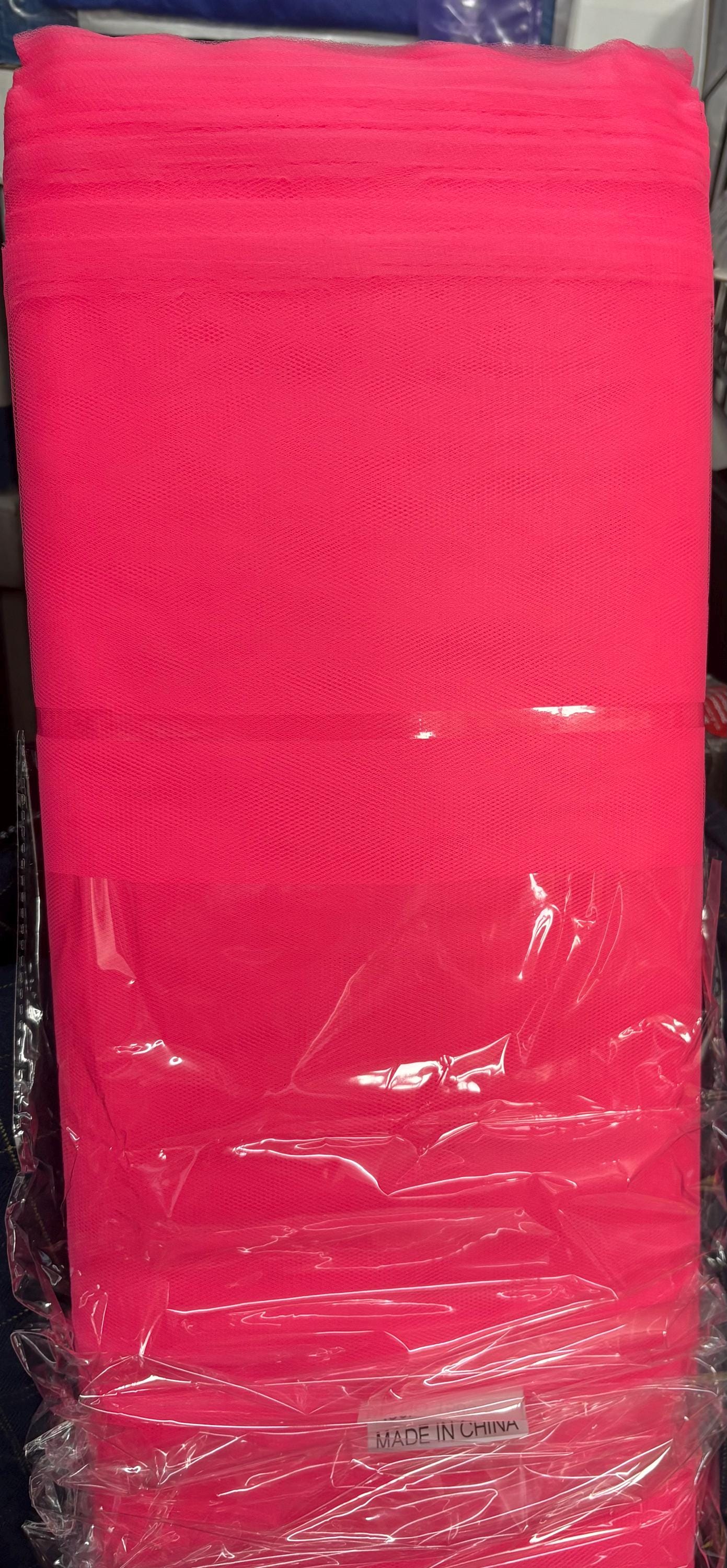 Illusion Tulle Fabric - Neon Hot Pink 08 - 54" Width - 40 Yards