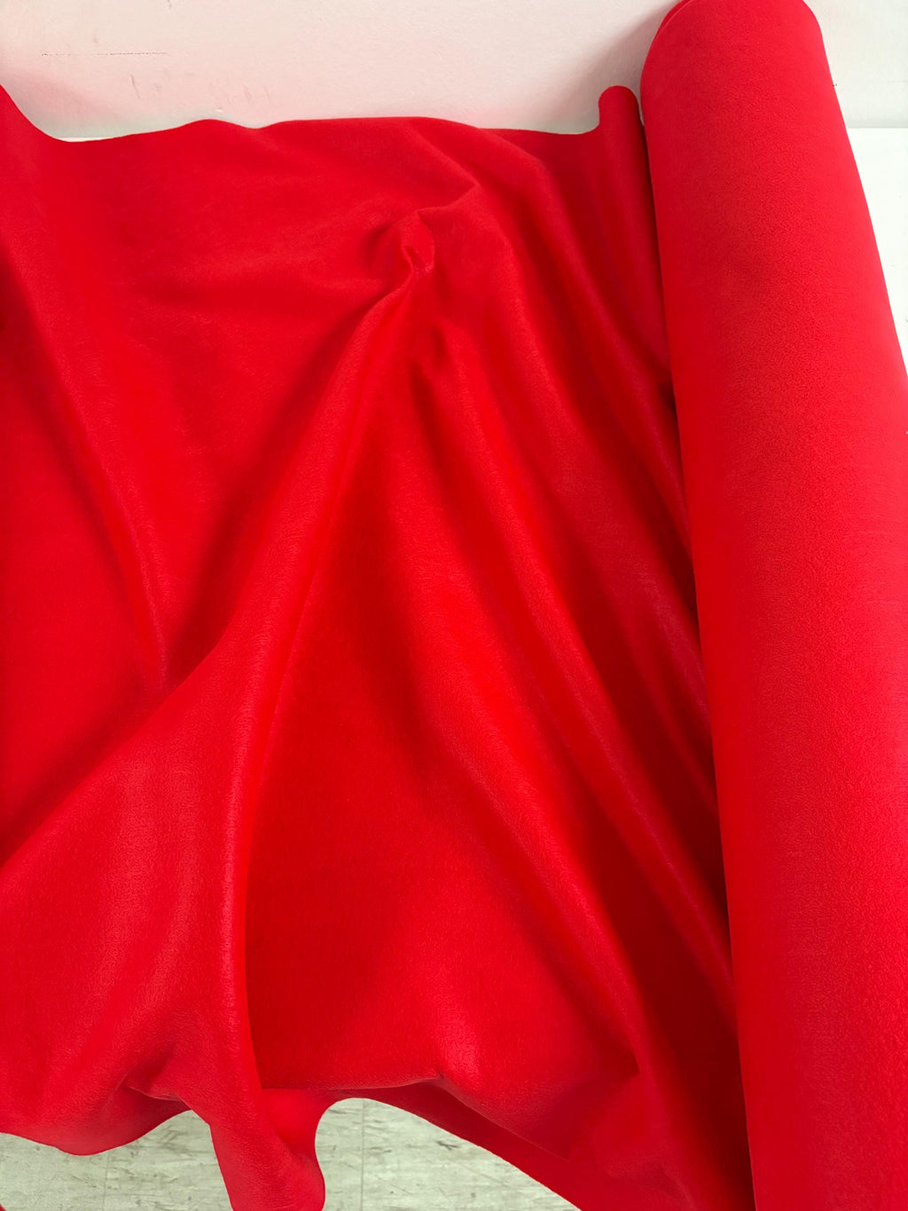 Poly Soft Felt Fabric - Red - 72" Width