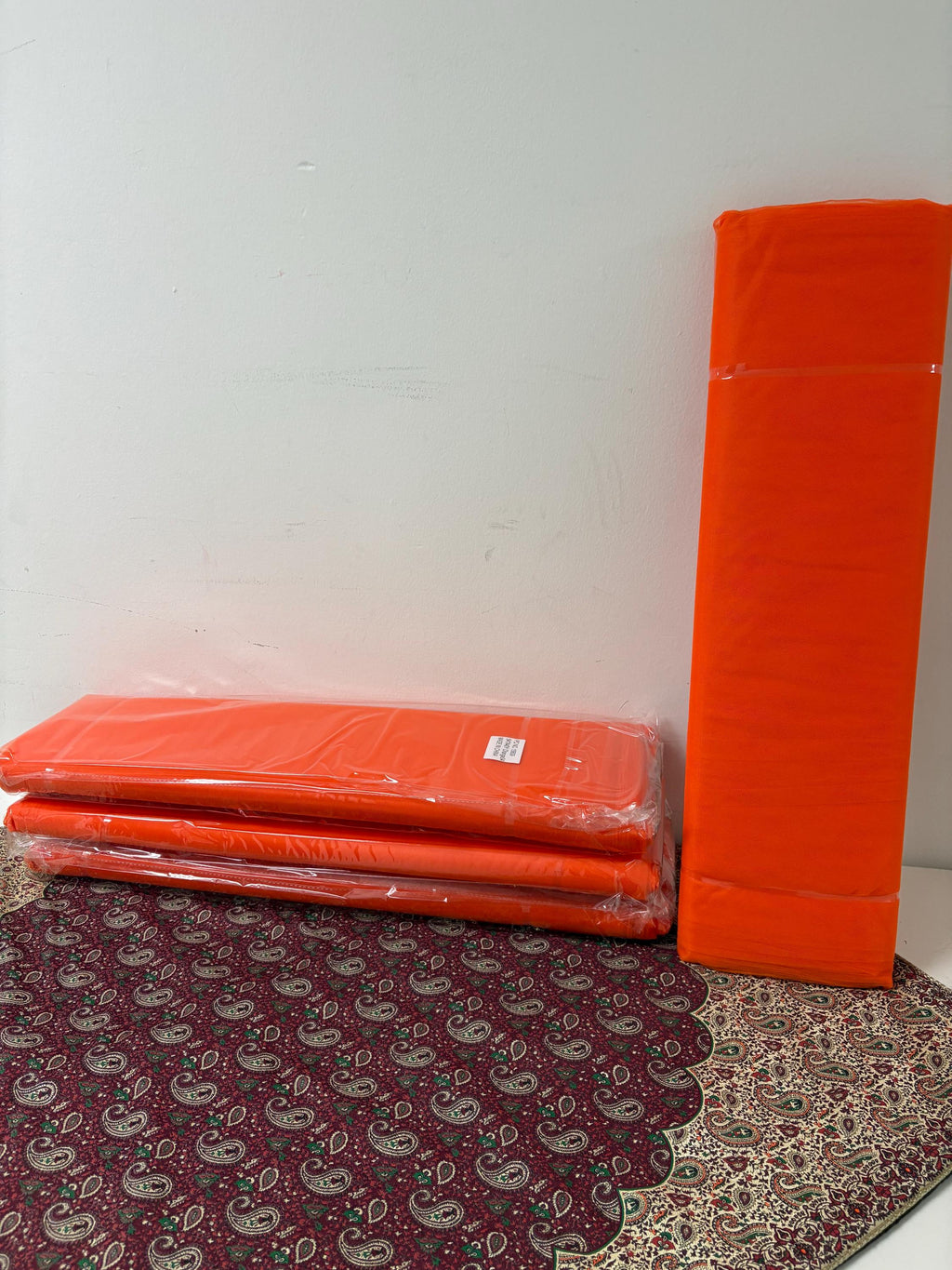 Color Orange 34 Tulle 1 bolt 40 yards width 54", double fold, . Tela de tul. use for party decoration. craft fabric. wedding vale and tutu