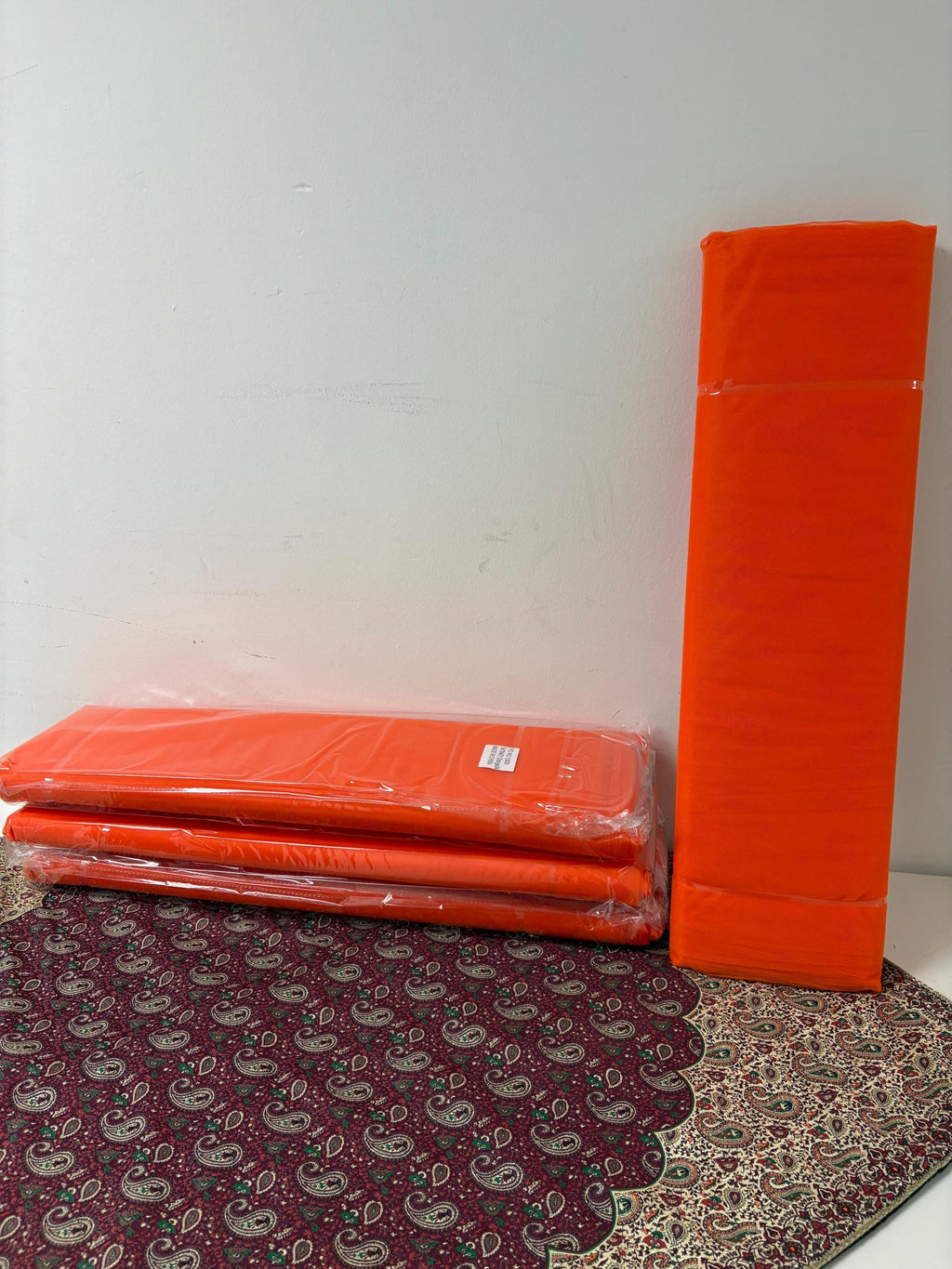 Color Orange 34 Tulle 1 bolt 40 yards width 54", double fold, . Tela de tul. use for party decoration. craft fabric. wedding vale and tutu