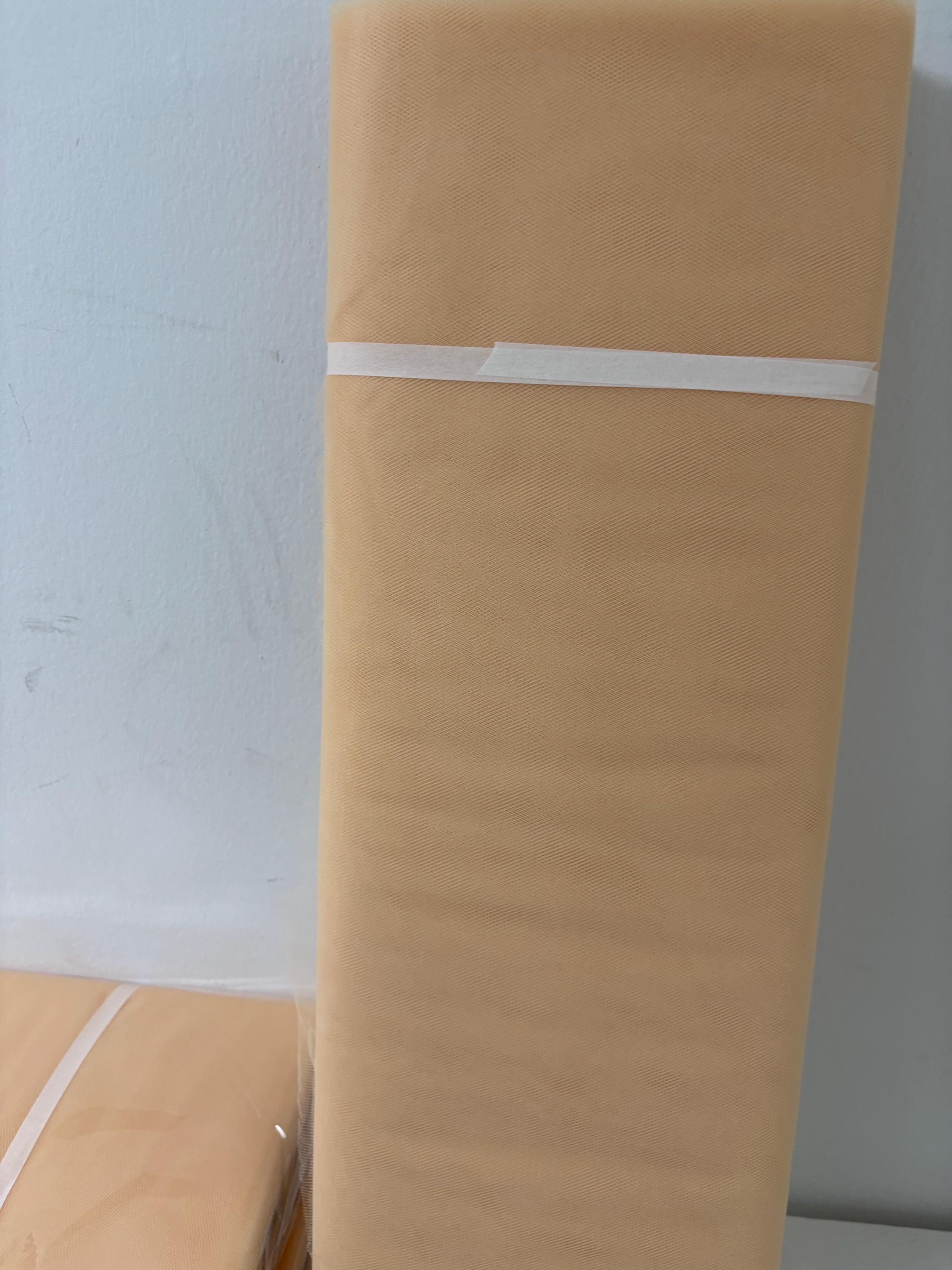 Color Beige 50 Tulle 1 bolt 40 yards width 54", double fold, . Tela de tul. use for party decoration. craft fabric. wedding vale and tutu