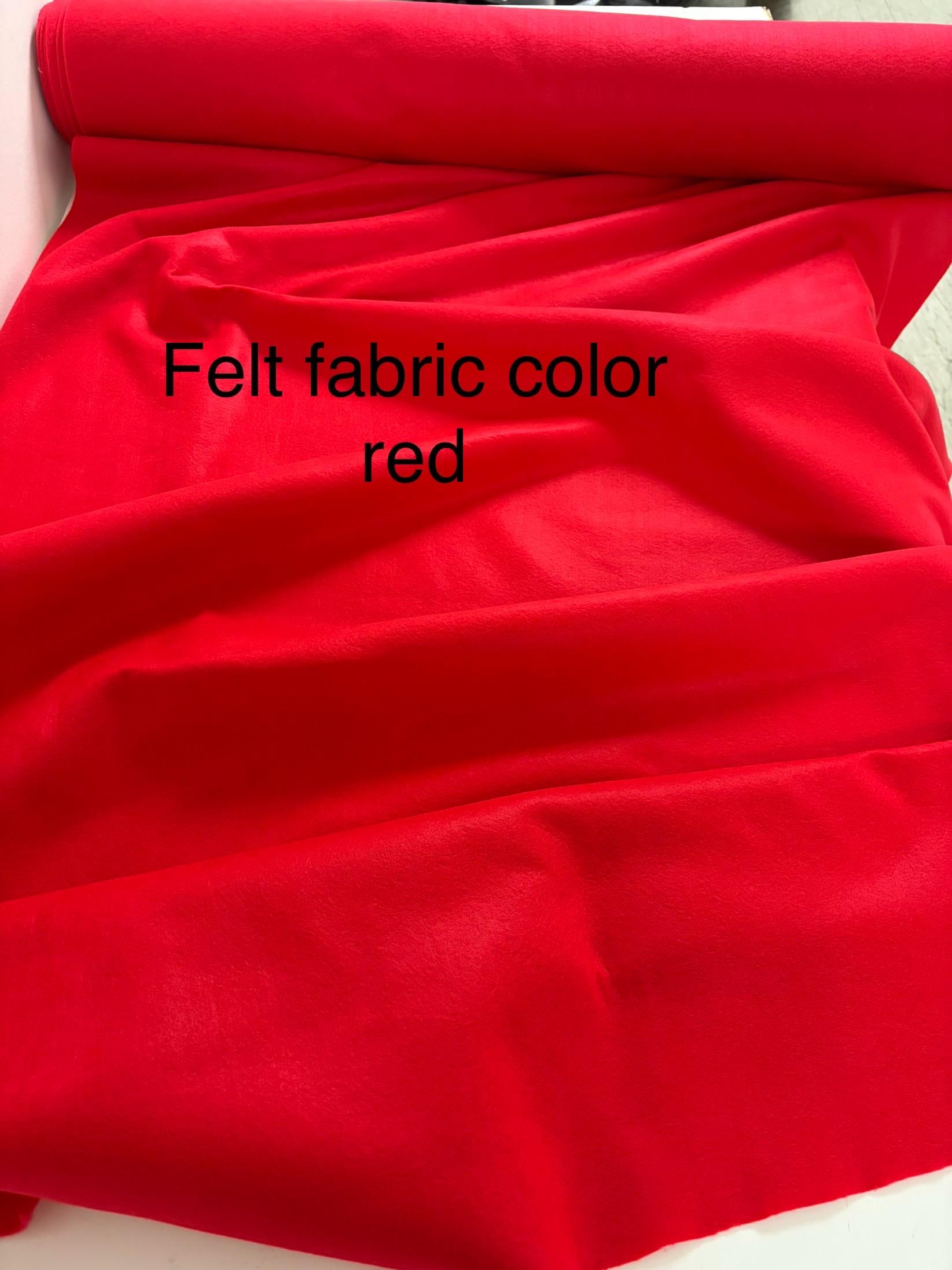 Red color Felt fabric by yard width 36"