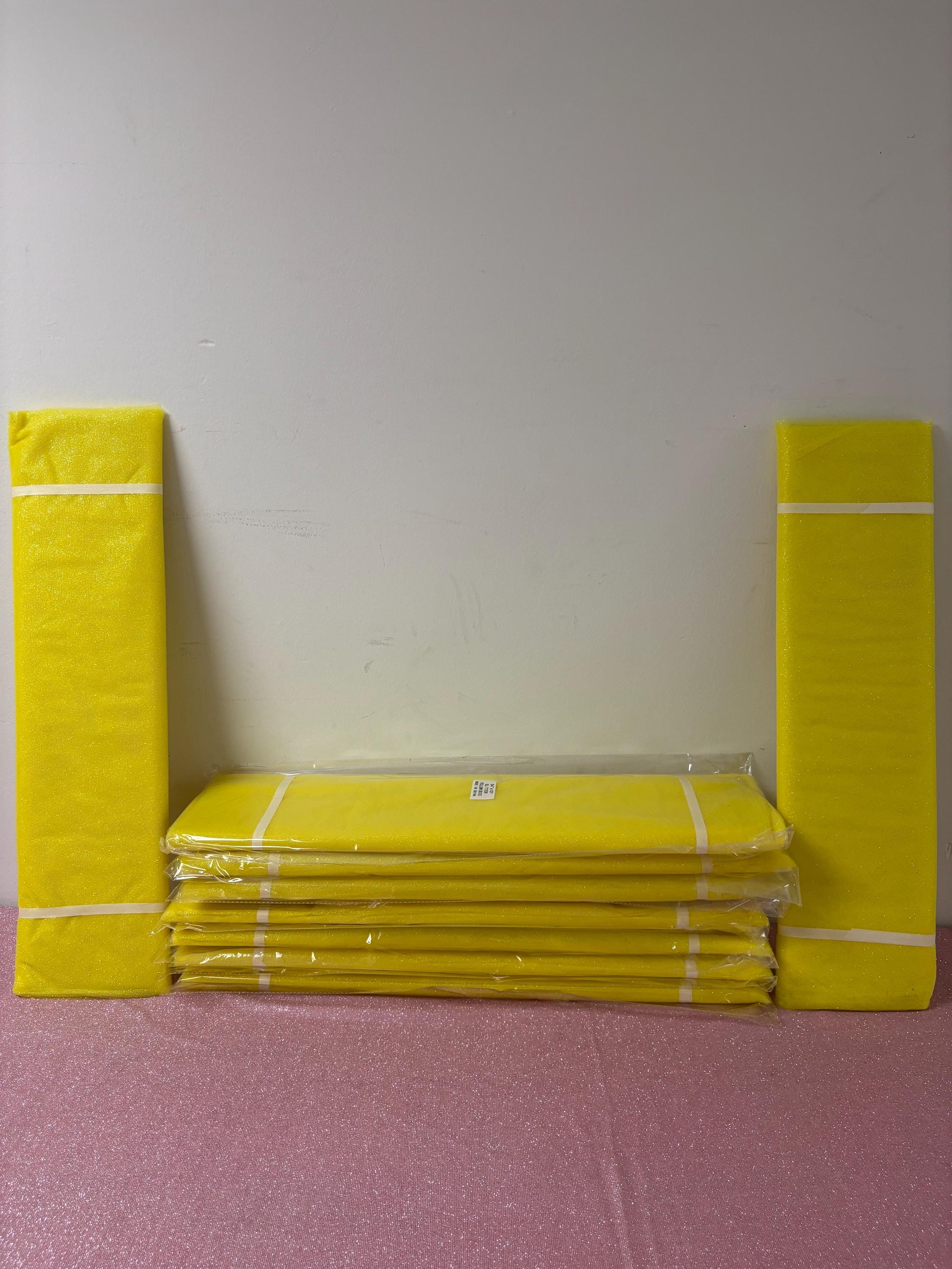 Yellow color Glitter Tulle 10 yards 54" double fold. 10 yards.