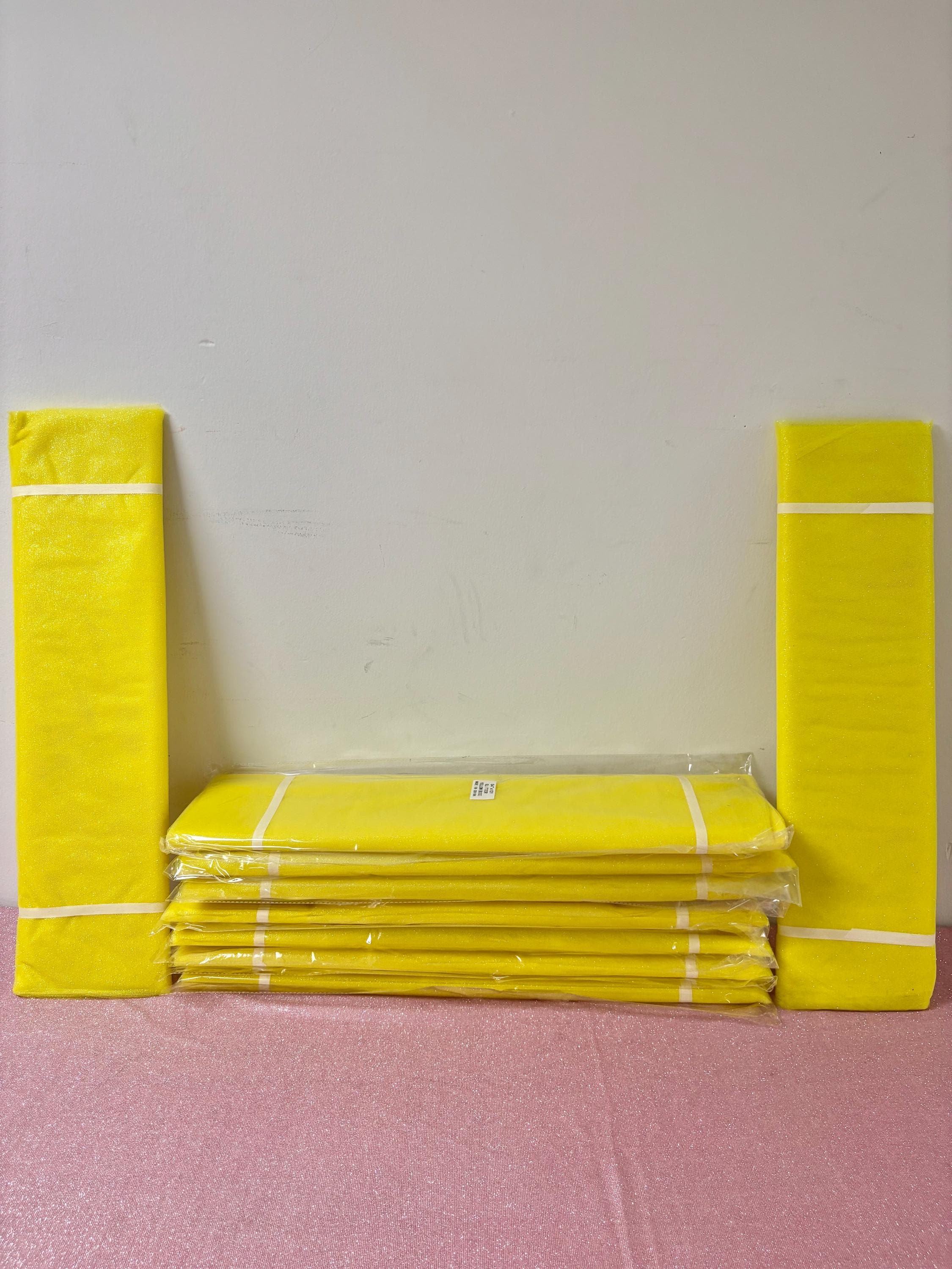 Yellow color Glitter Tulle 10 yards 54" double fold. 10 yards.