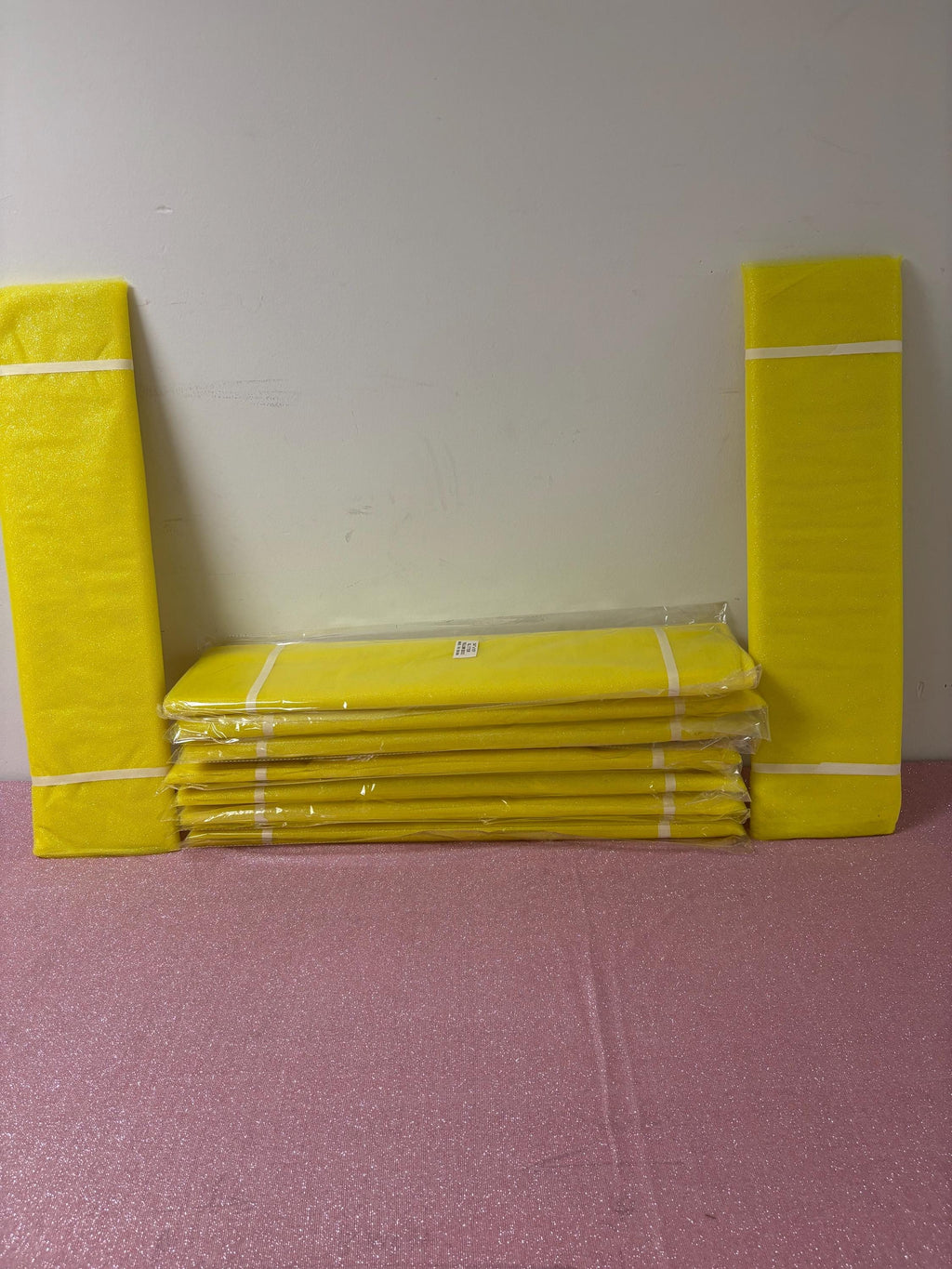 Yellow color Glitter Tulle 10 yards 54" double fold. 10 yards.