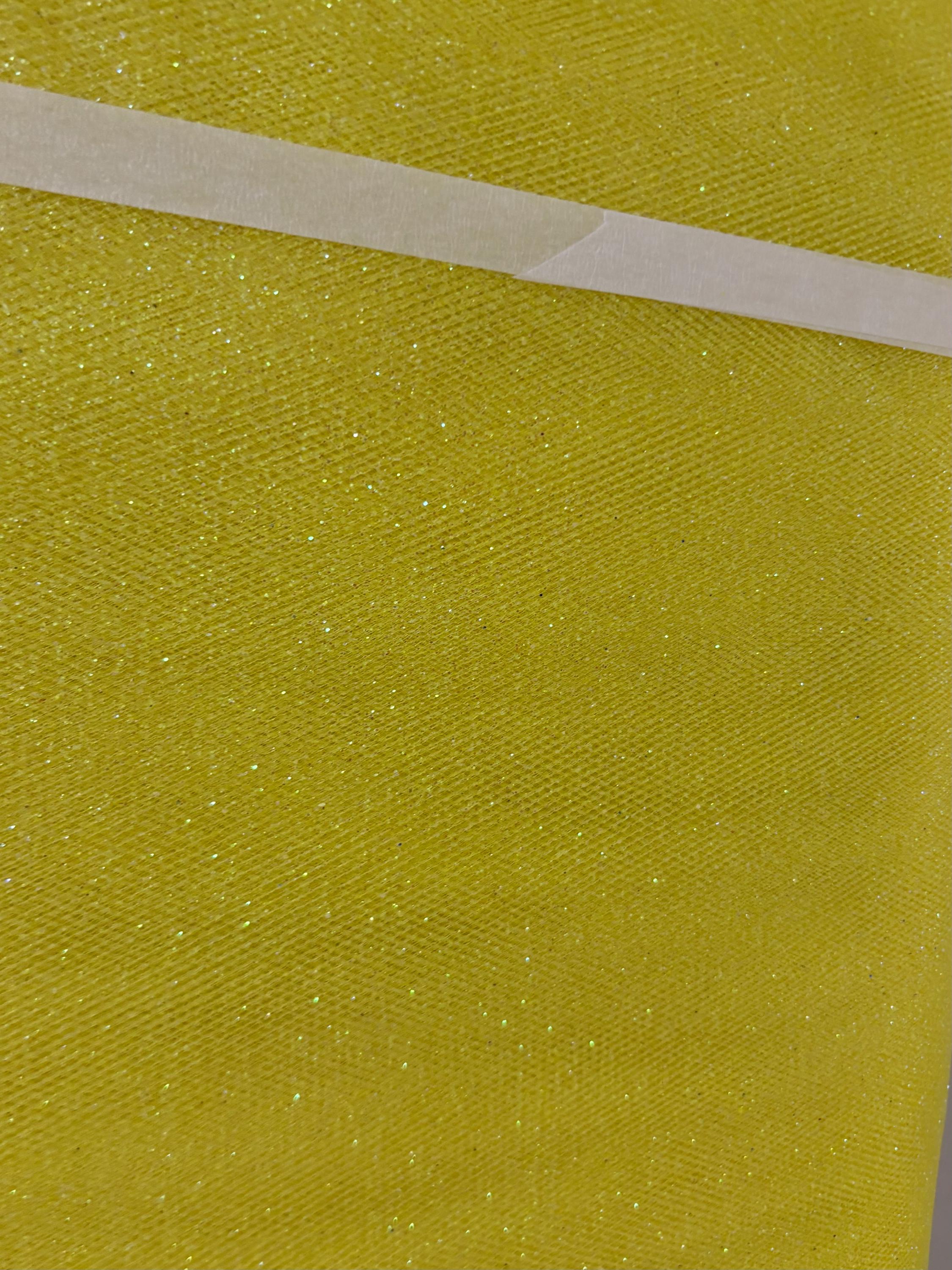 Yellow color Glitter Tulle 10 yards 54" double fold. 10 yards.