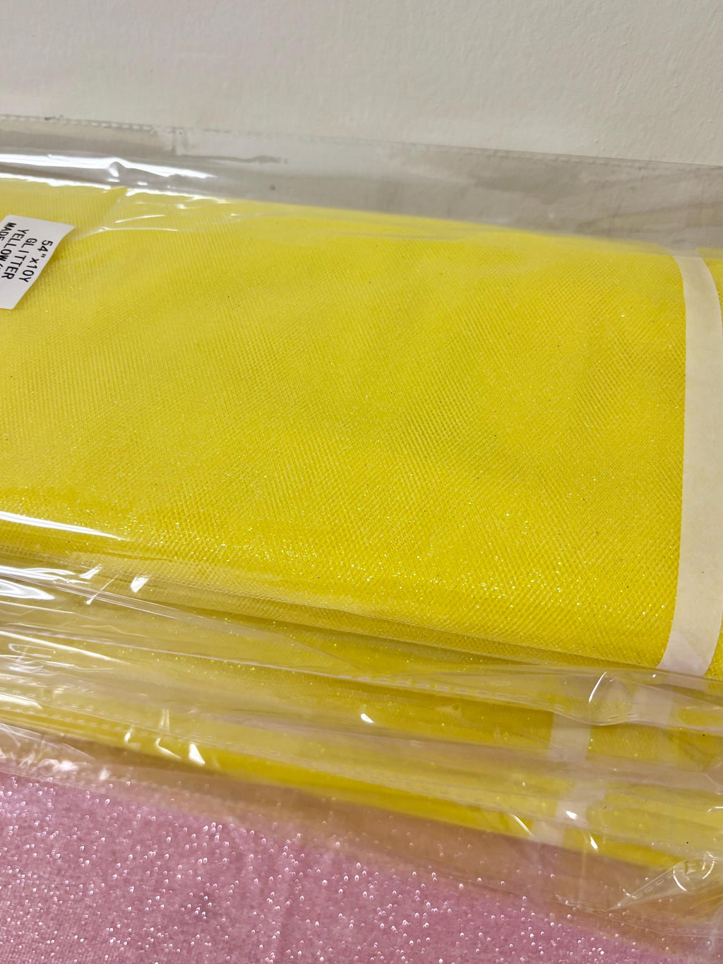 Yellow color Glitter Tulle 10 yards 54" double fold. 10 yards.