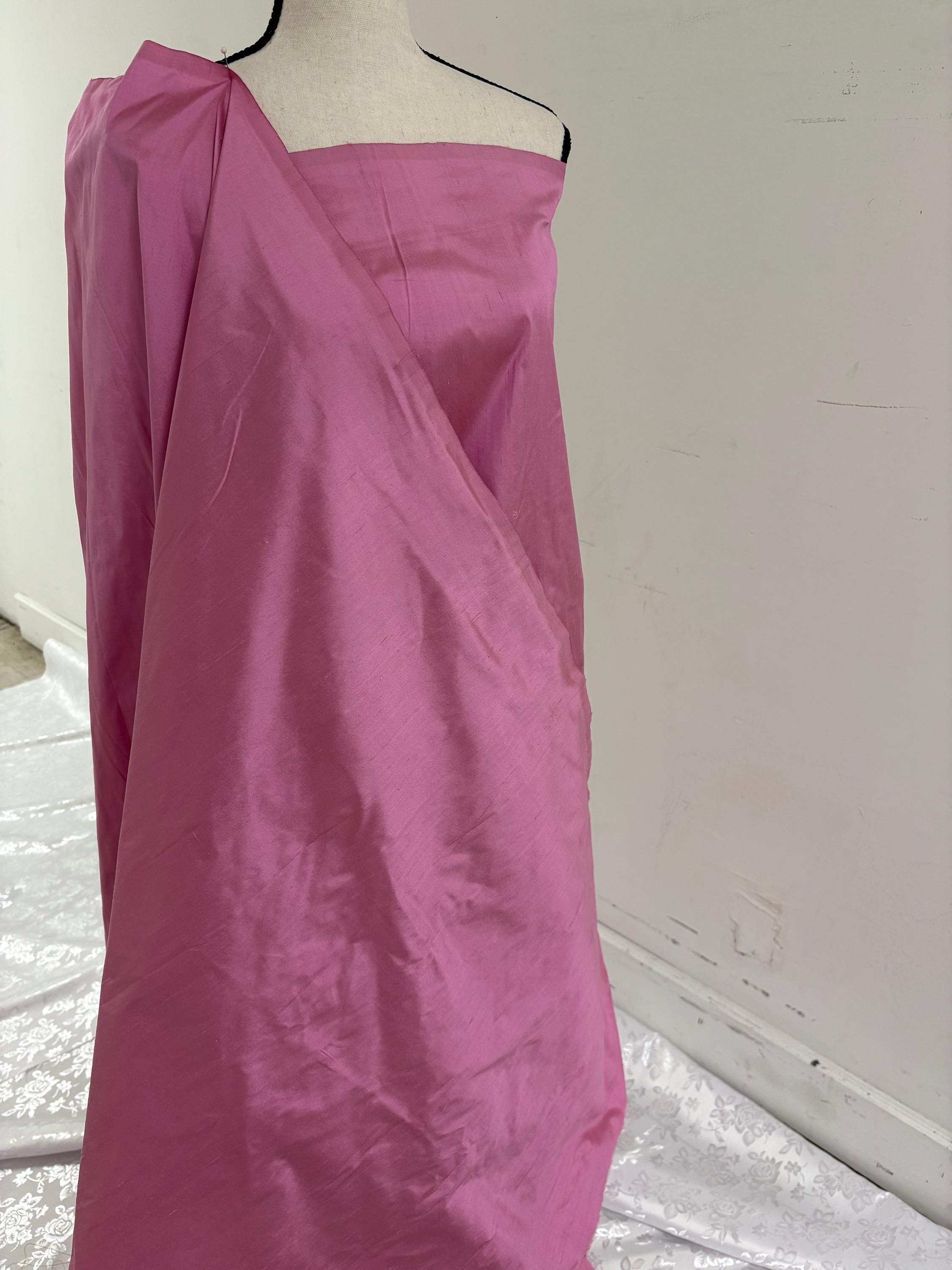 100% silk Dupioni Taffeta width 54" color Dusty Rose . Machine made, fabric has slubbed. more information in description. item # 2