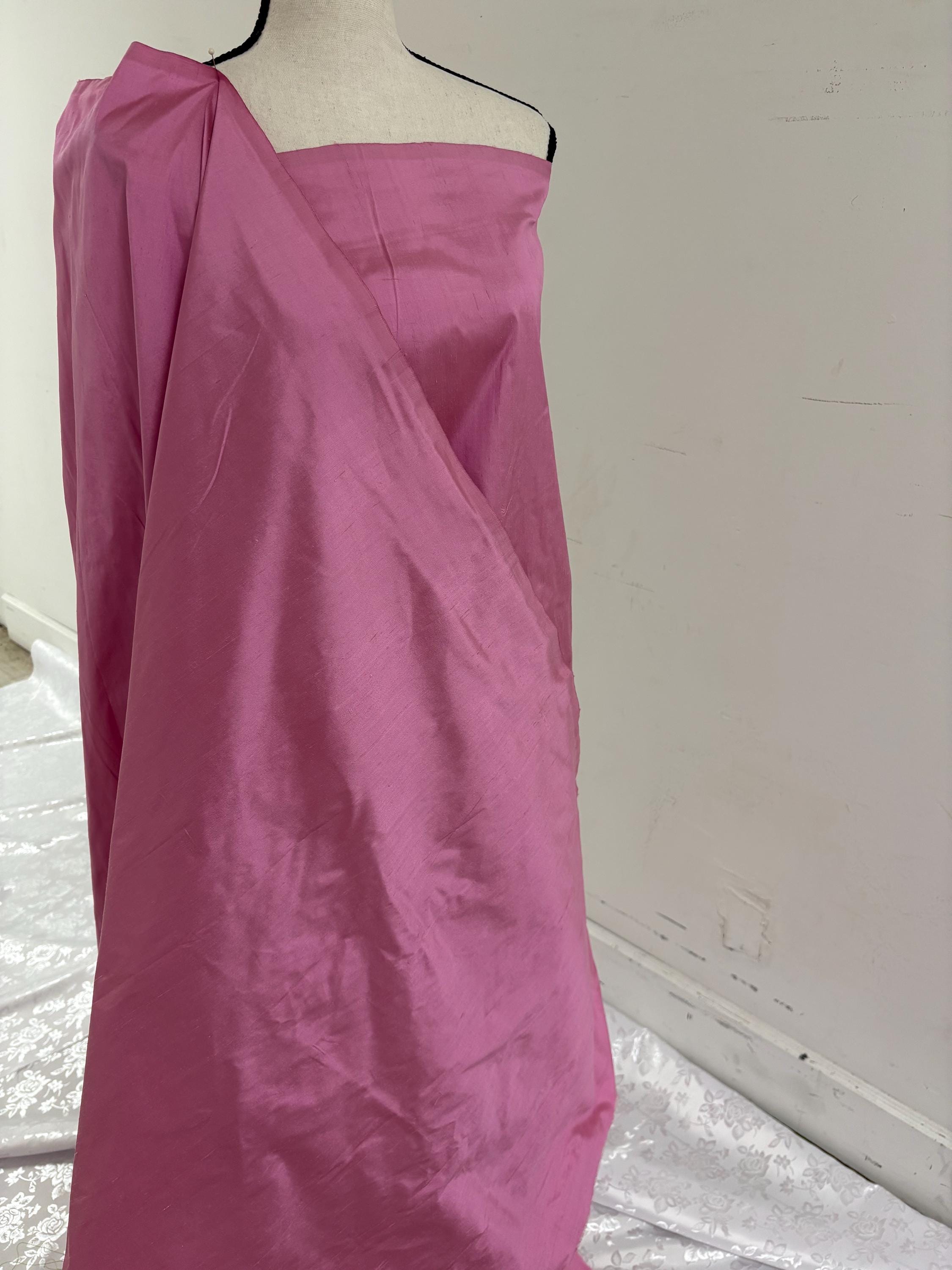 100% silk Dupioni Taffeta width 54" color Dusty Rose . Machine made, fabric has slubbed. more information in description. item # 2