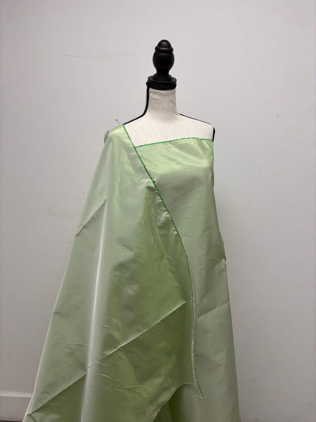 Lt. sage Taffeta fabric . Two tone fabric width 58" polyester fabric made two color green and white. item # 115
