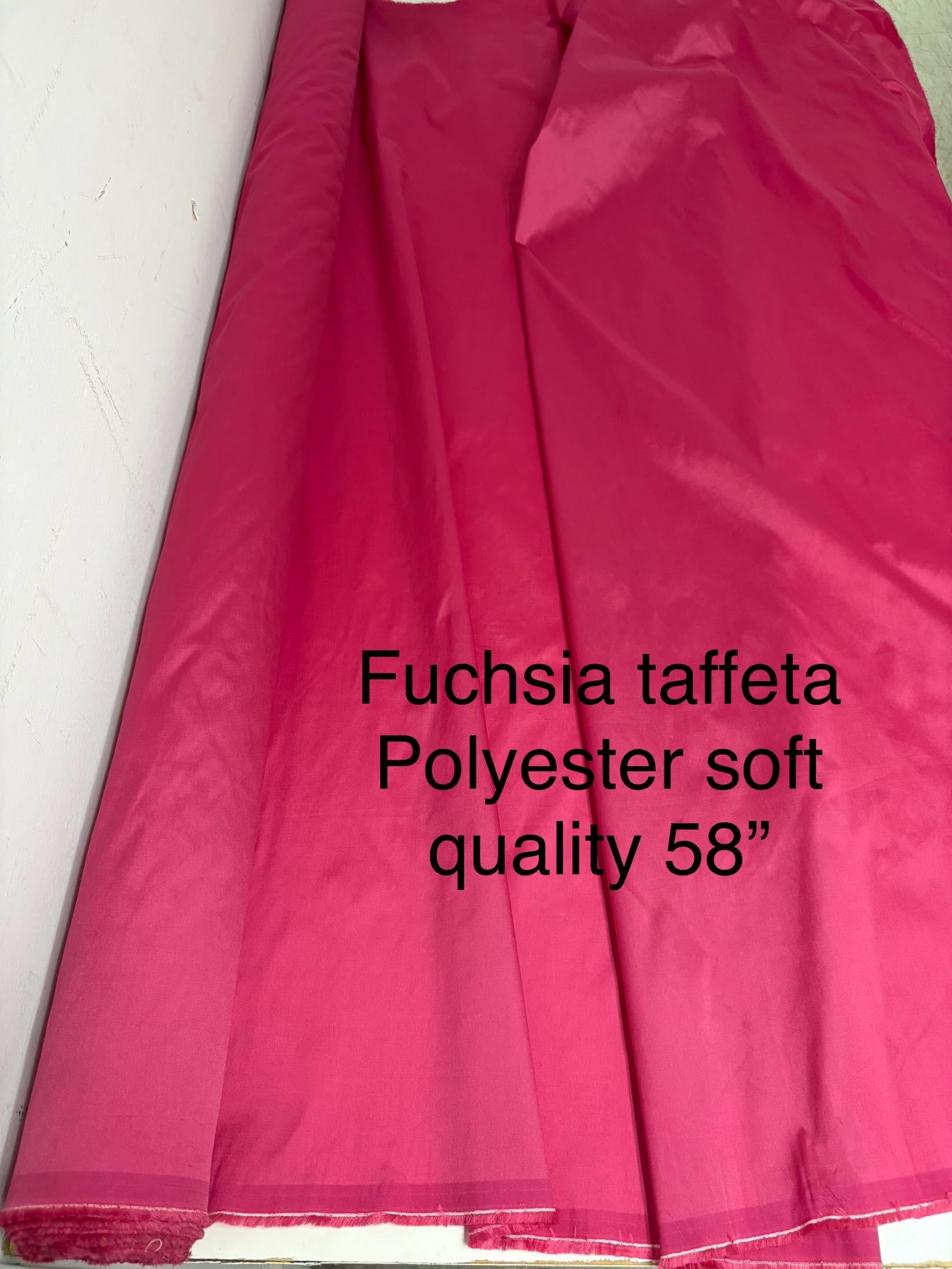 A 2 yards cut Fuchsia Taffeta fabric . width 58" polyester, great for party dress. FREE sample. cut by 2 yards increment continuous.